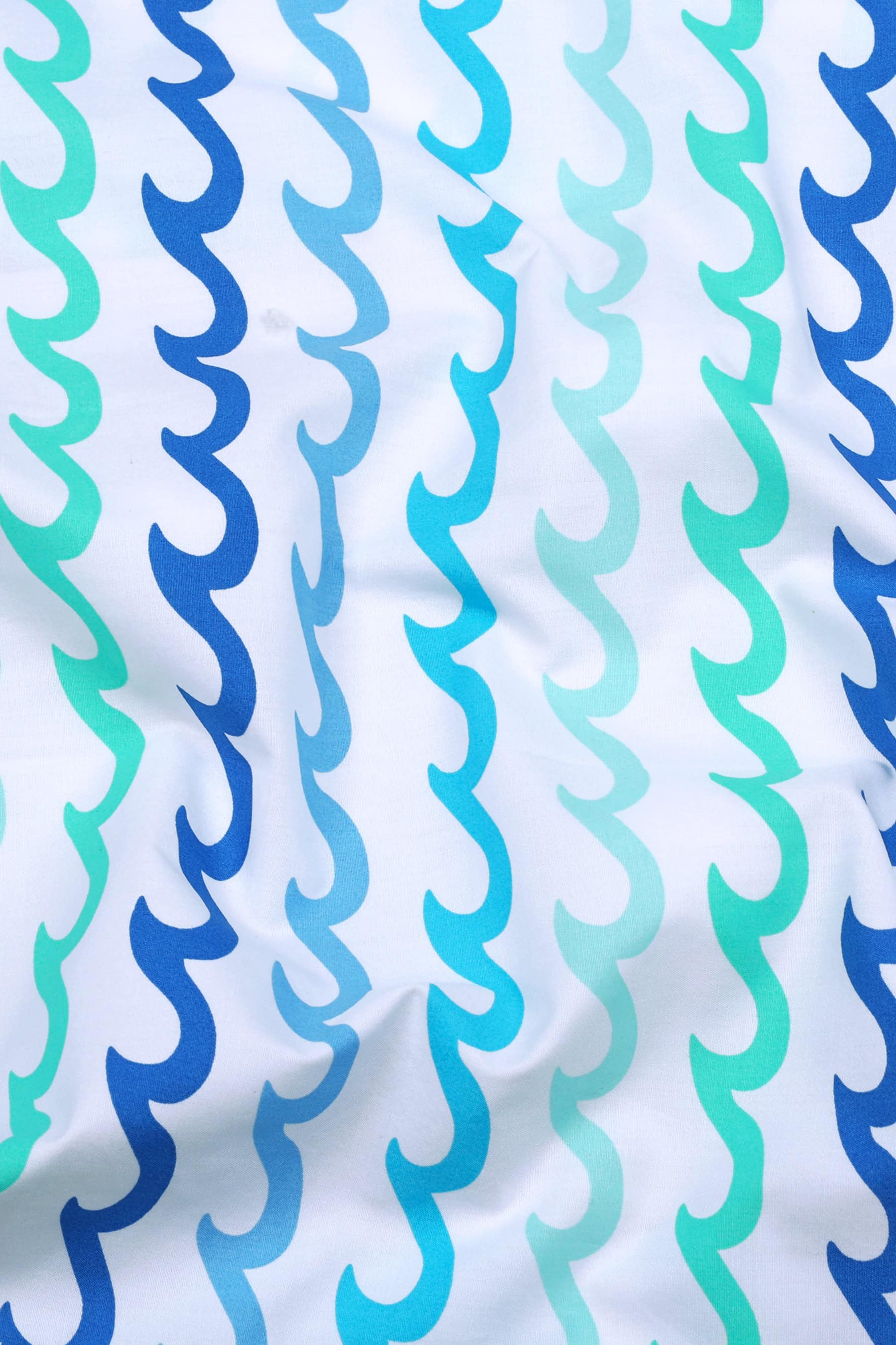 White With Multicolor Waves Printed Shirt