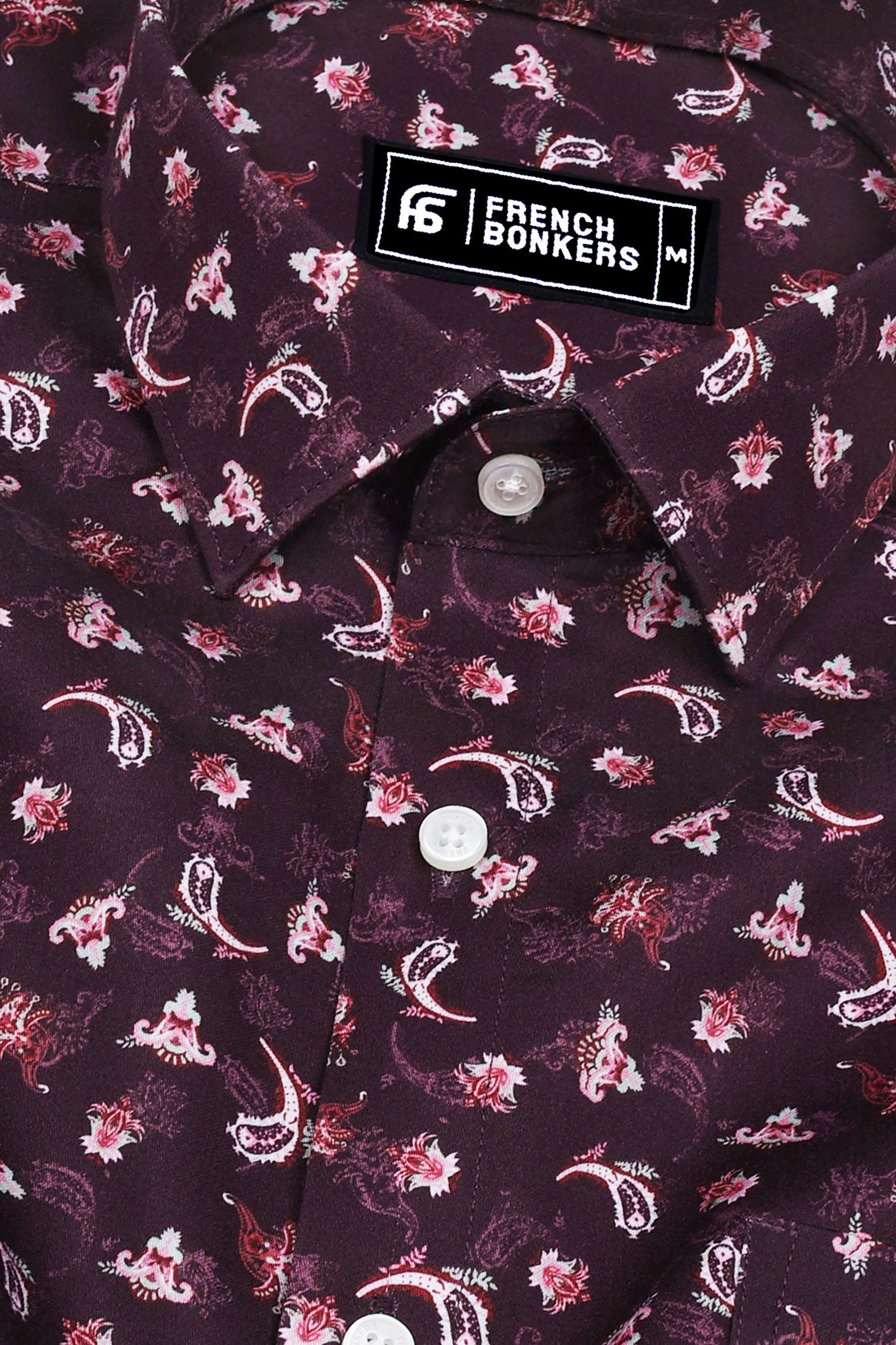 Purple With Light Pink Floral Printed Shirt