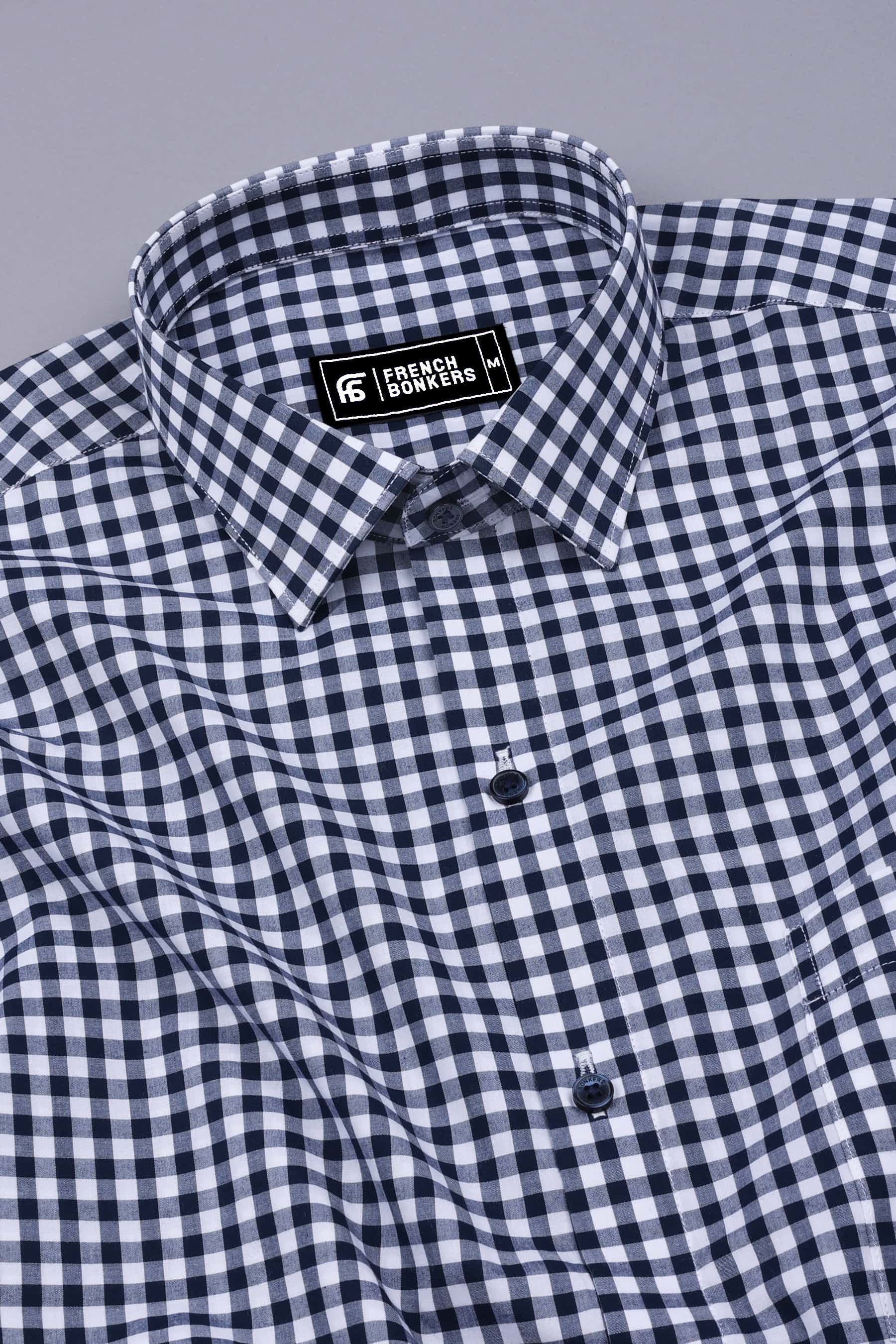 Broncos Blue With White Check Shirt