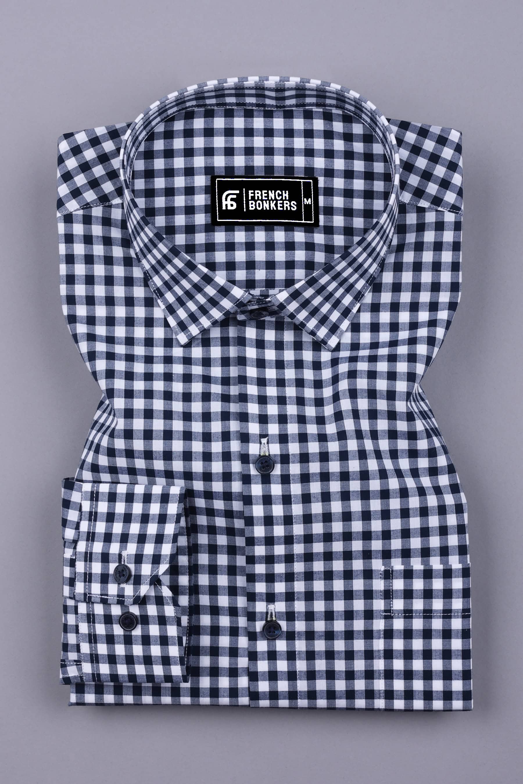 Broncos Blue With White Check Shirt