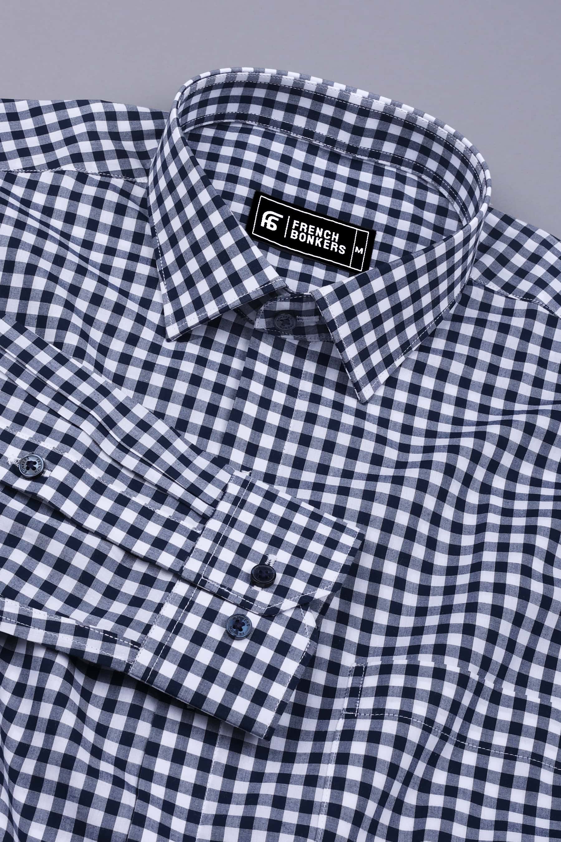 Broncos Blue With White Check Shirt