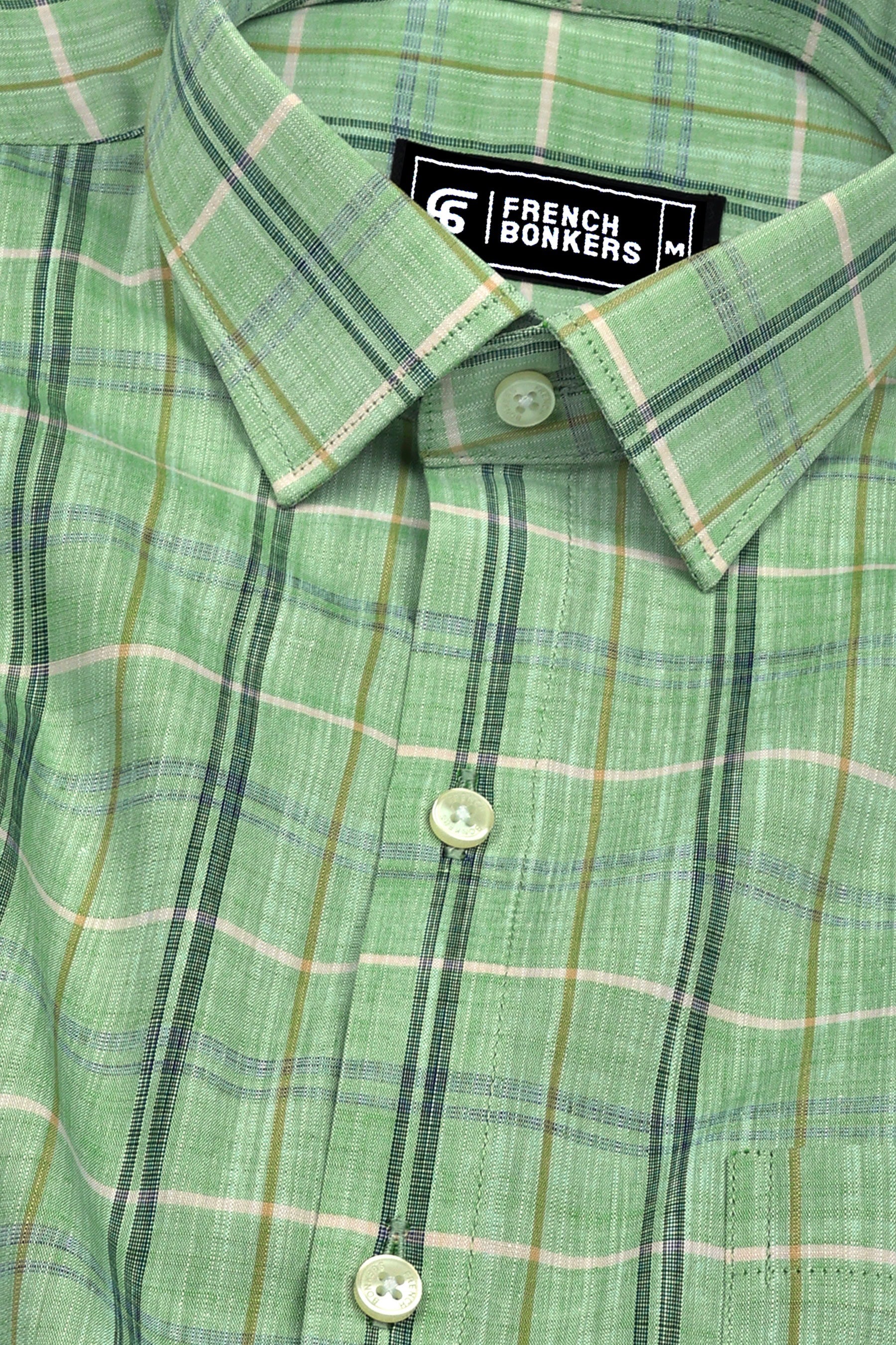 Light Green With Multicolor Check Shirt