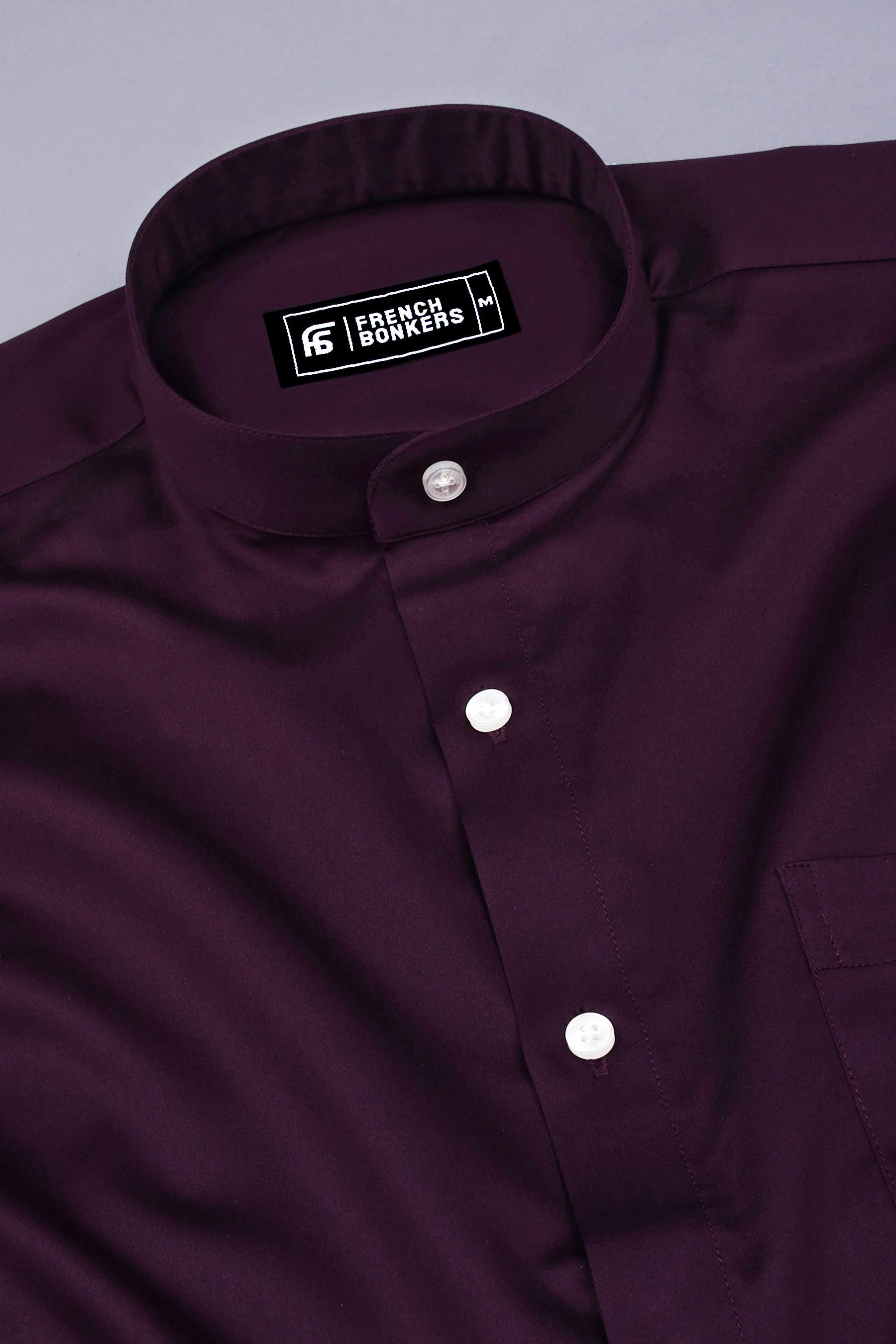 Plum Purple Cotton Satin Shirt