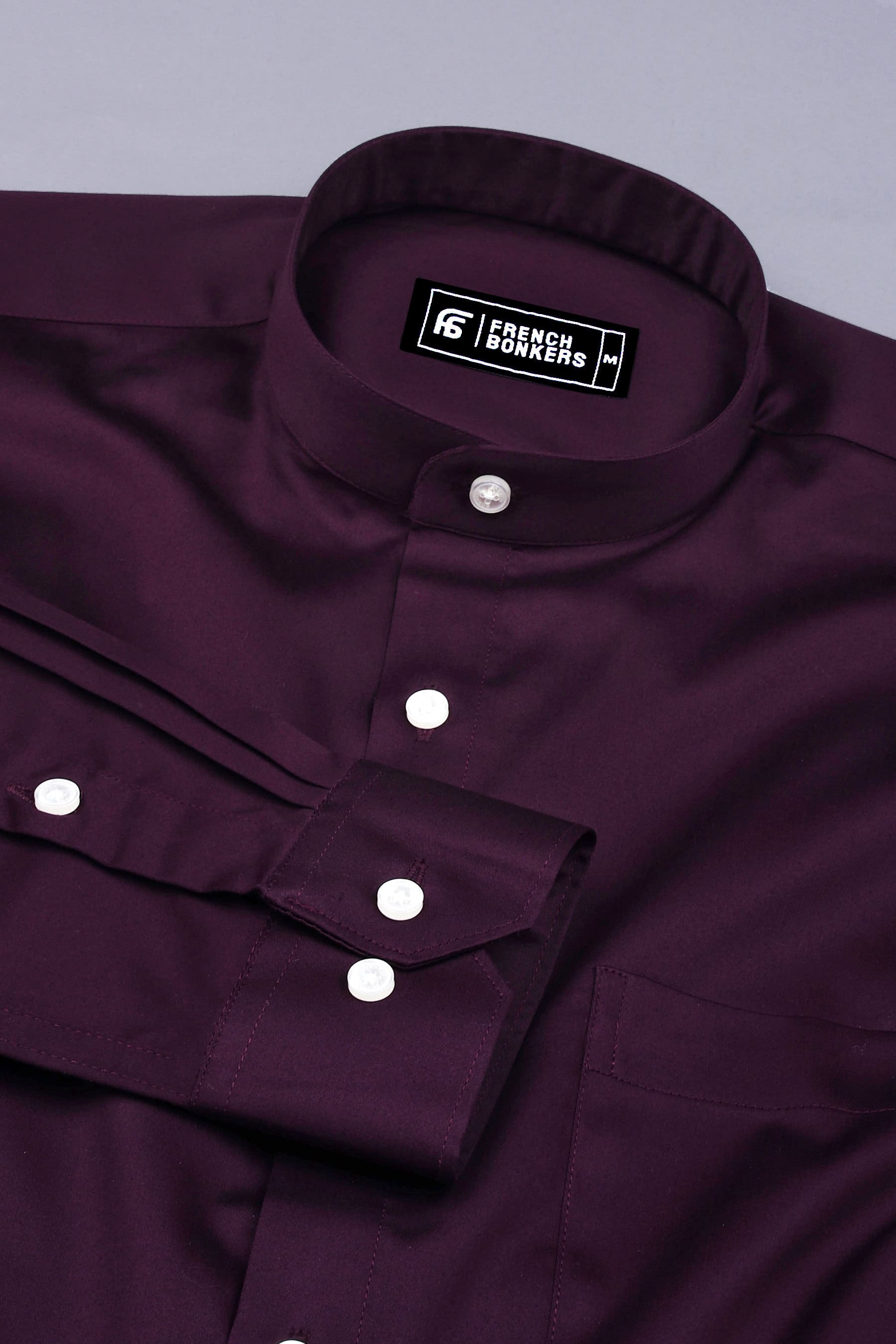 Plum Purple Cotton Satin Shirt