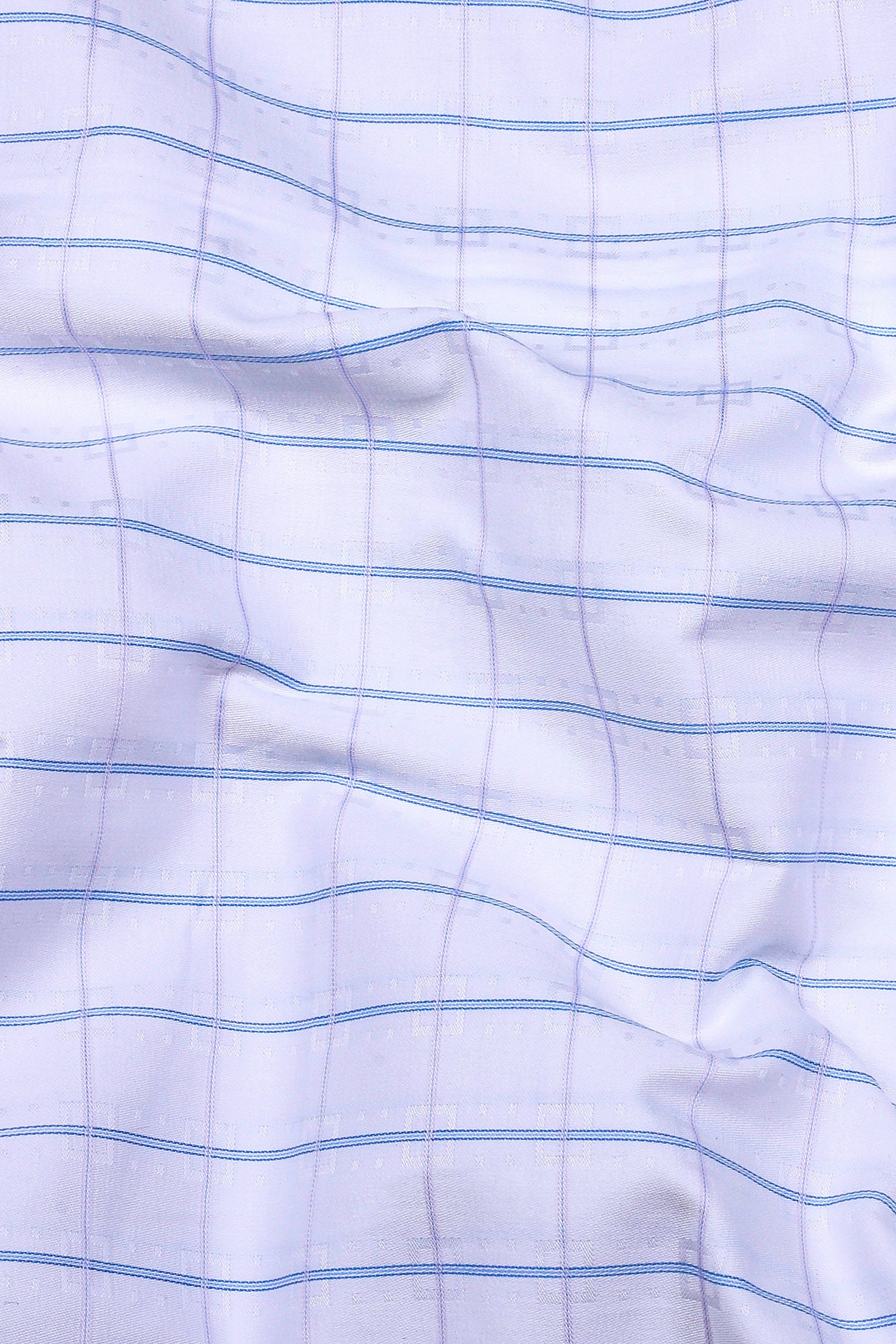 White With Blue Line Check Shirt