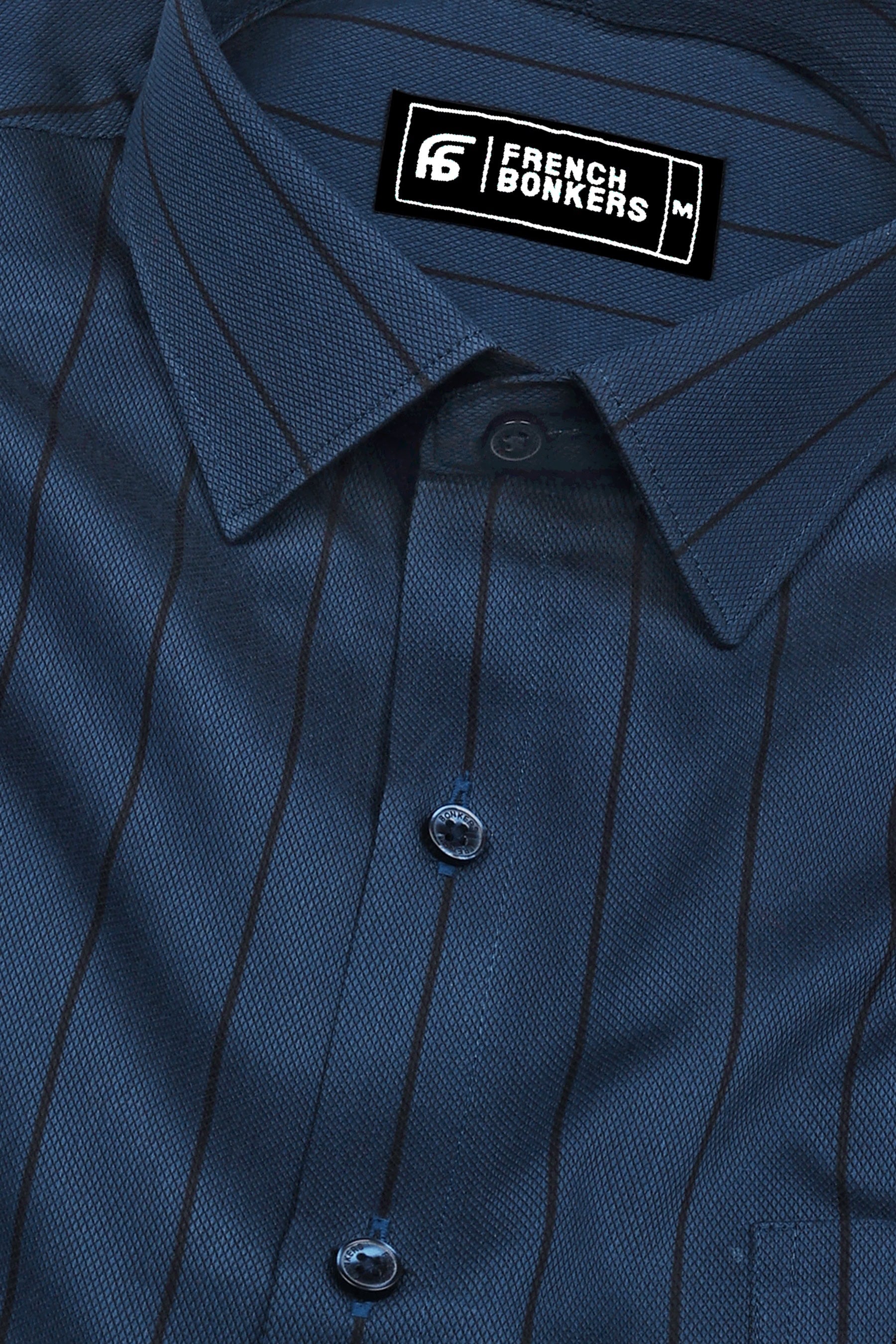 Blue With Black Border Stripe Shirt