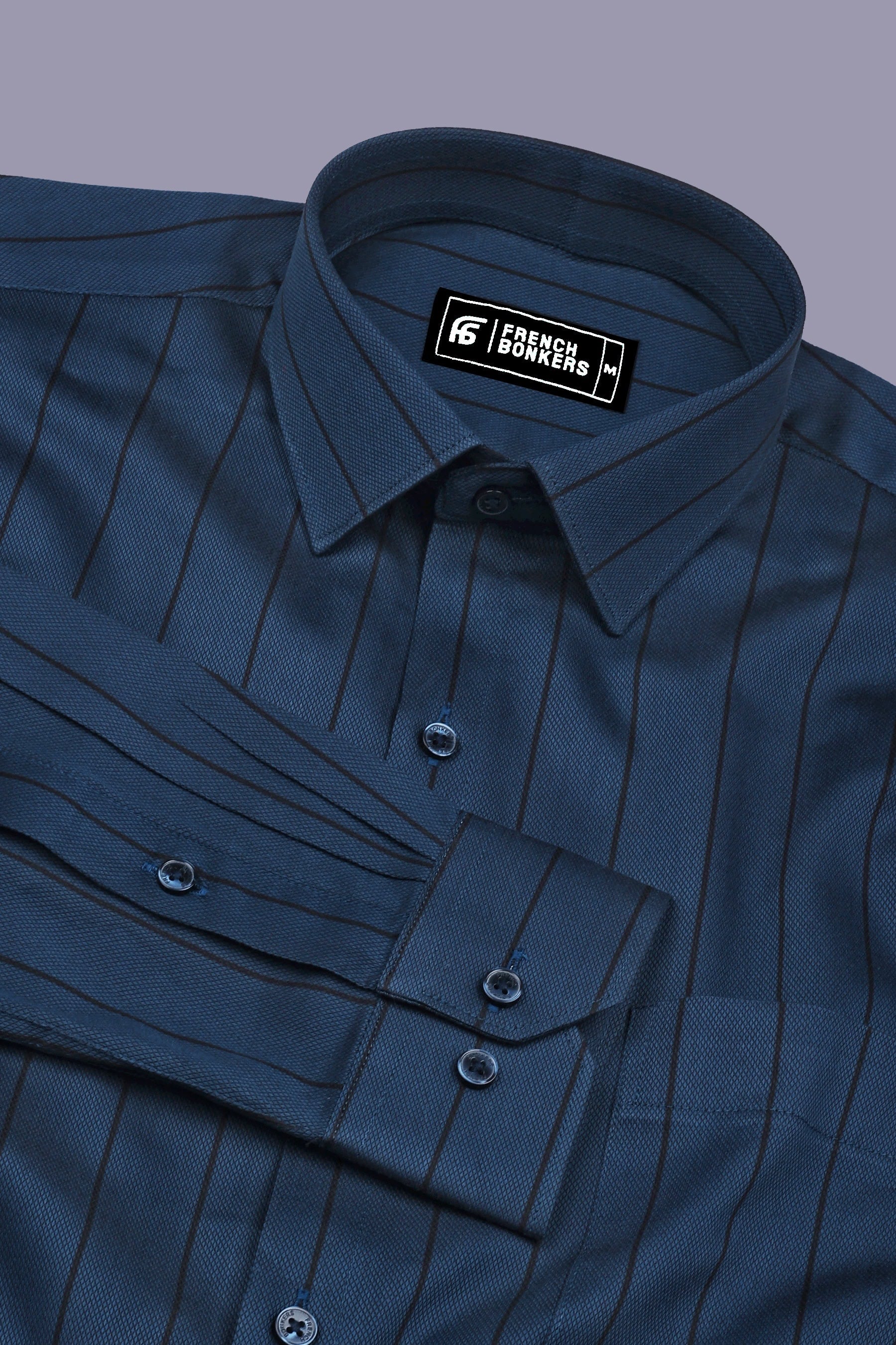 Blue With Black Border Stripe Shirt