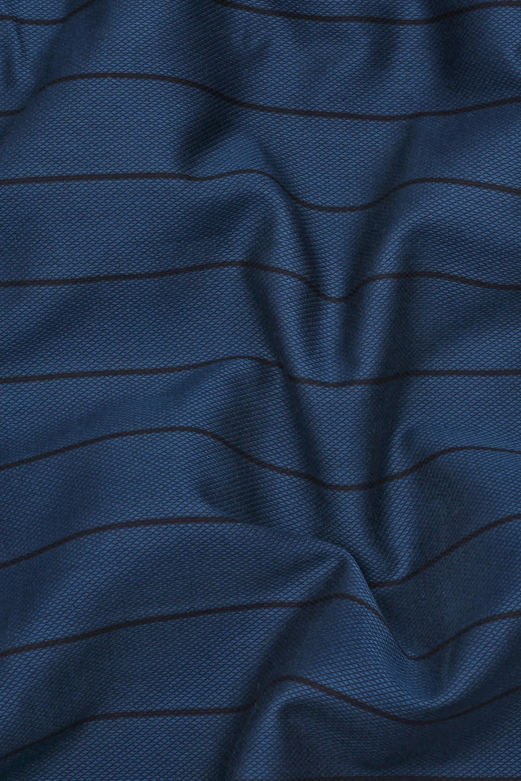 Blue With Black Border Stripe Shirt