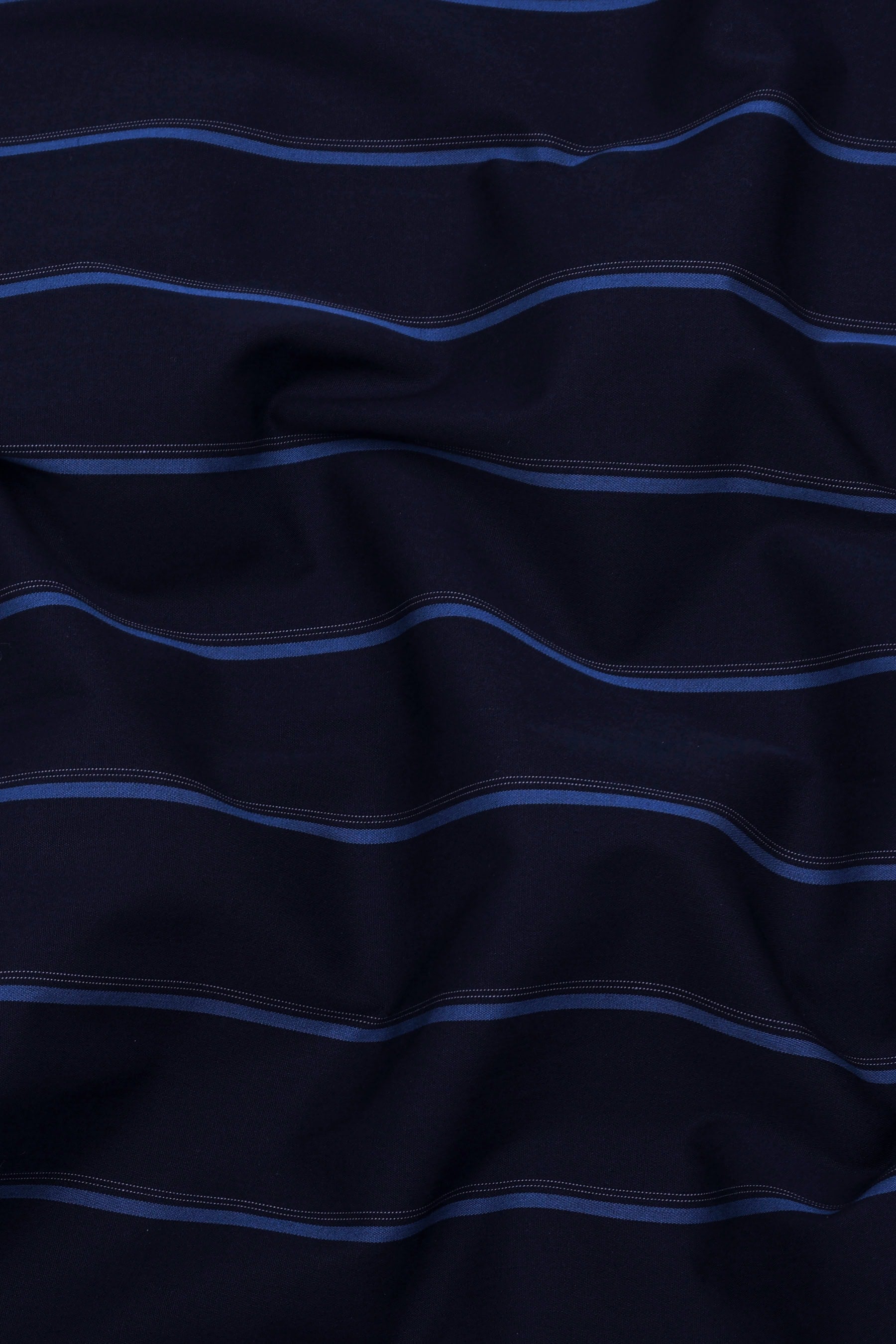 Black With Blue Stripe Cotton Shirt