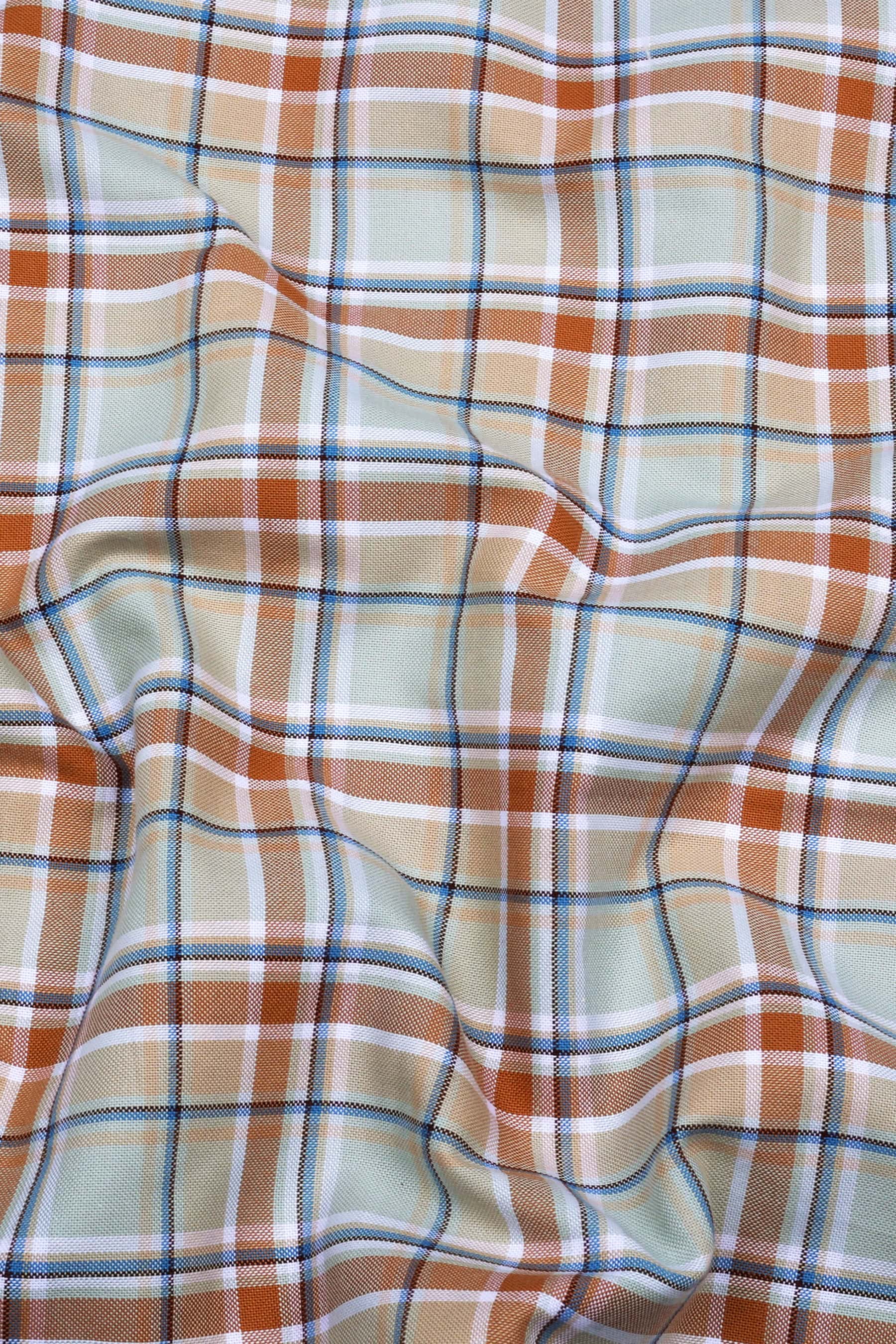 Cream With Brown Check Shirt