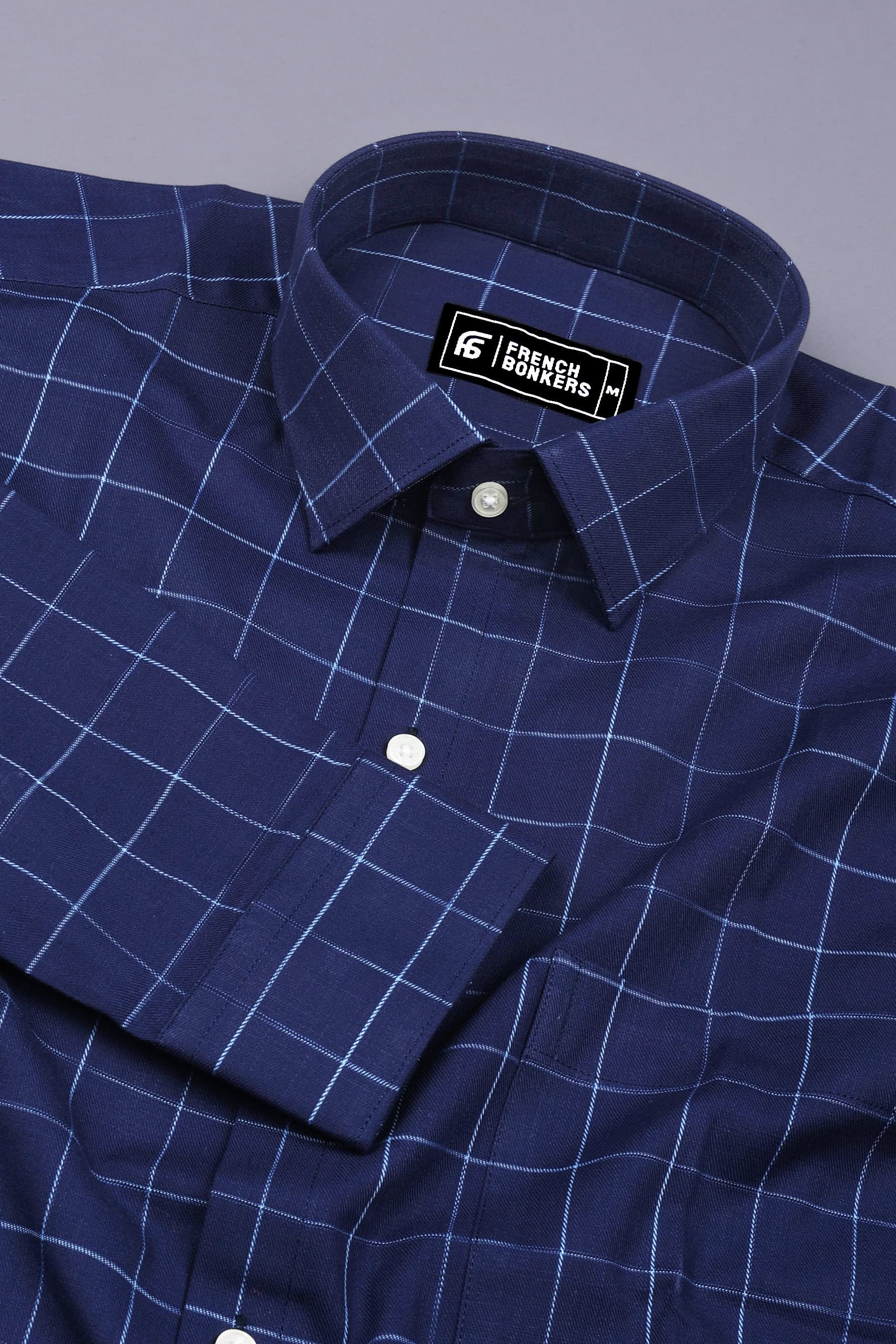 Prussian Blue box Check Shirt