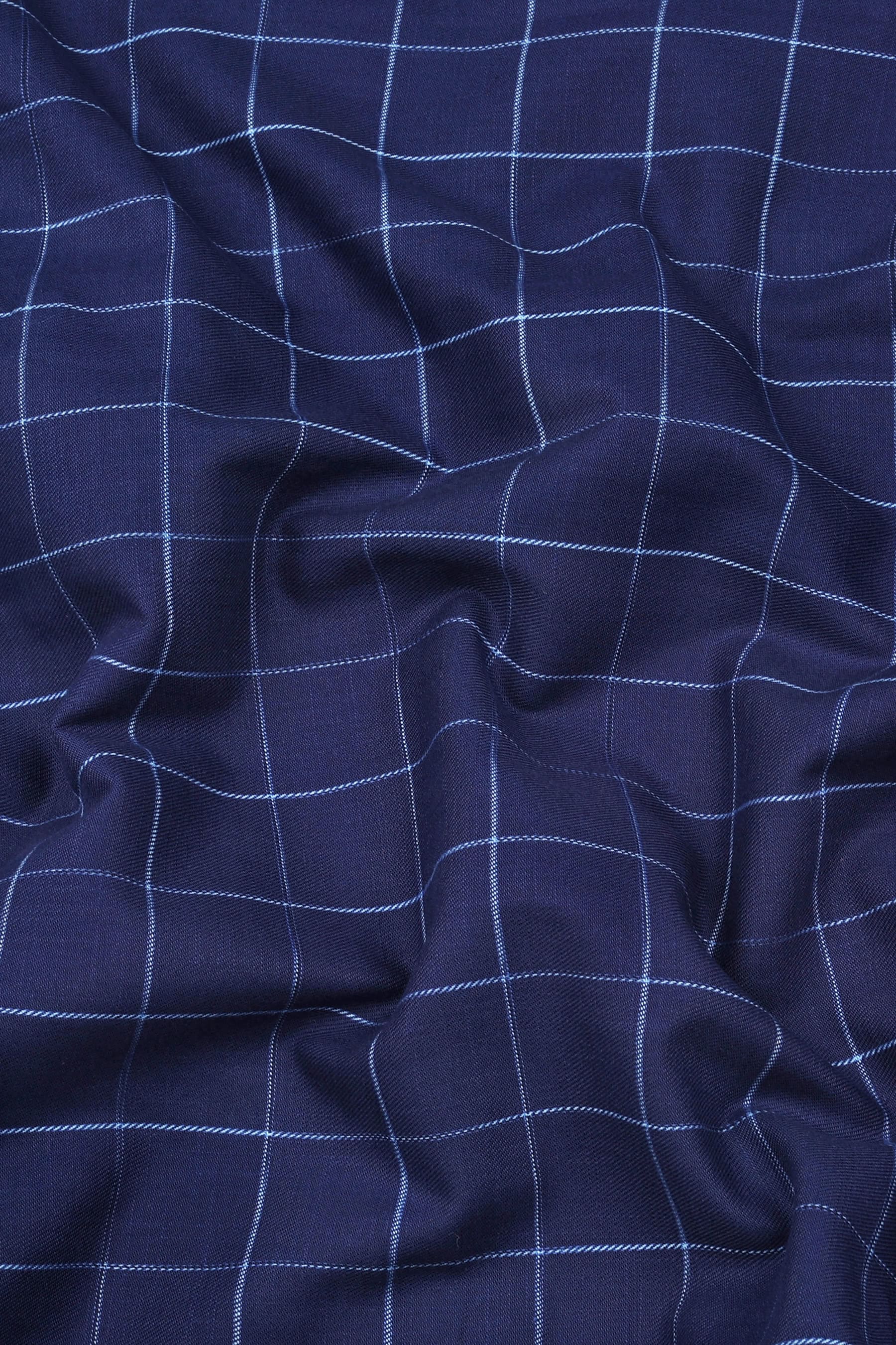 Prussian Blue box Check Shirt