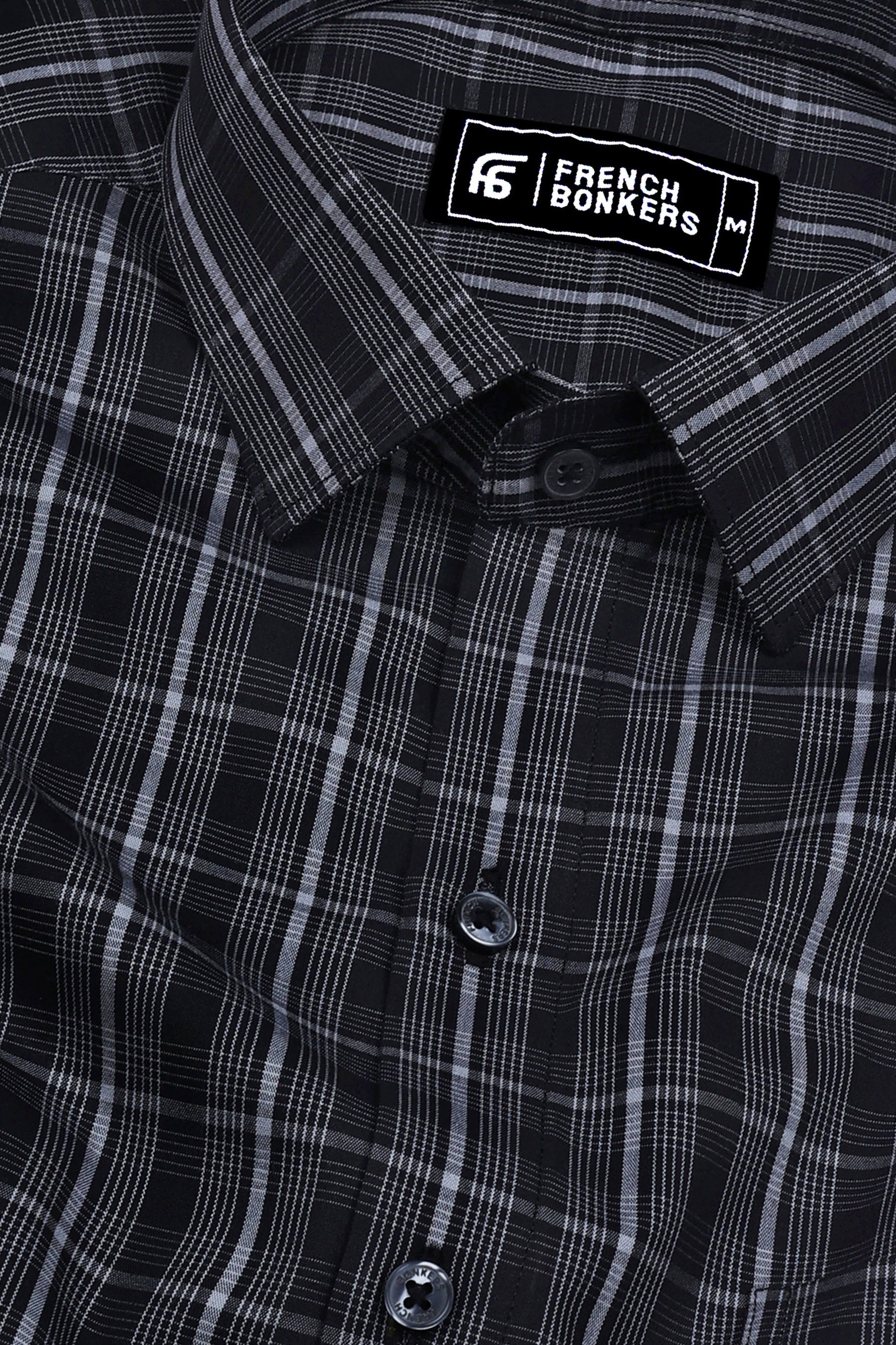 Black With White Line Check Shirt