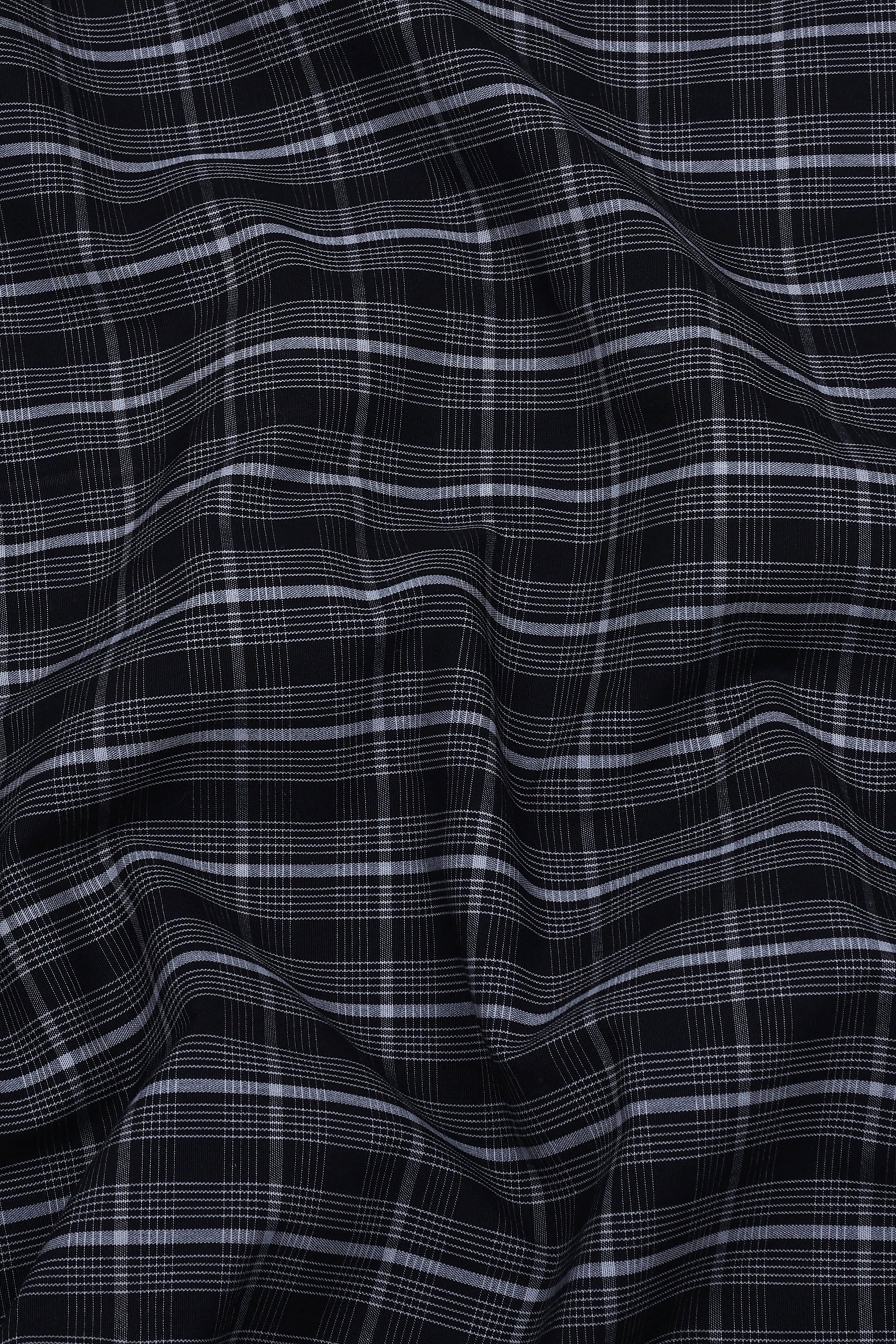 Black With White Line Check Shirt