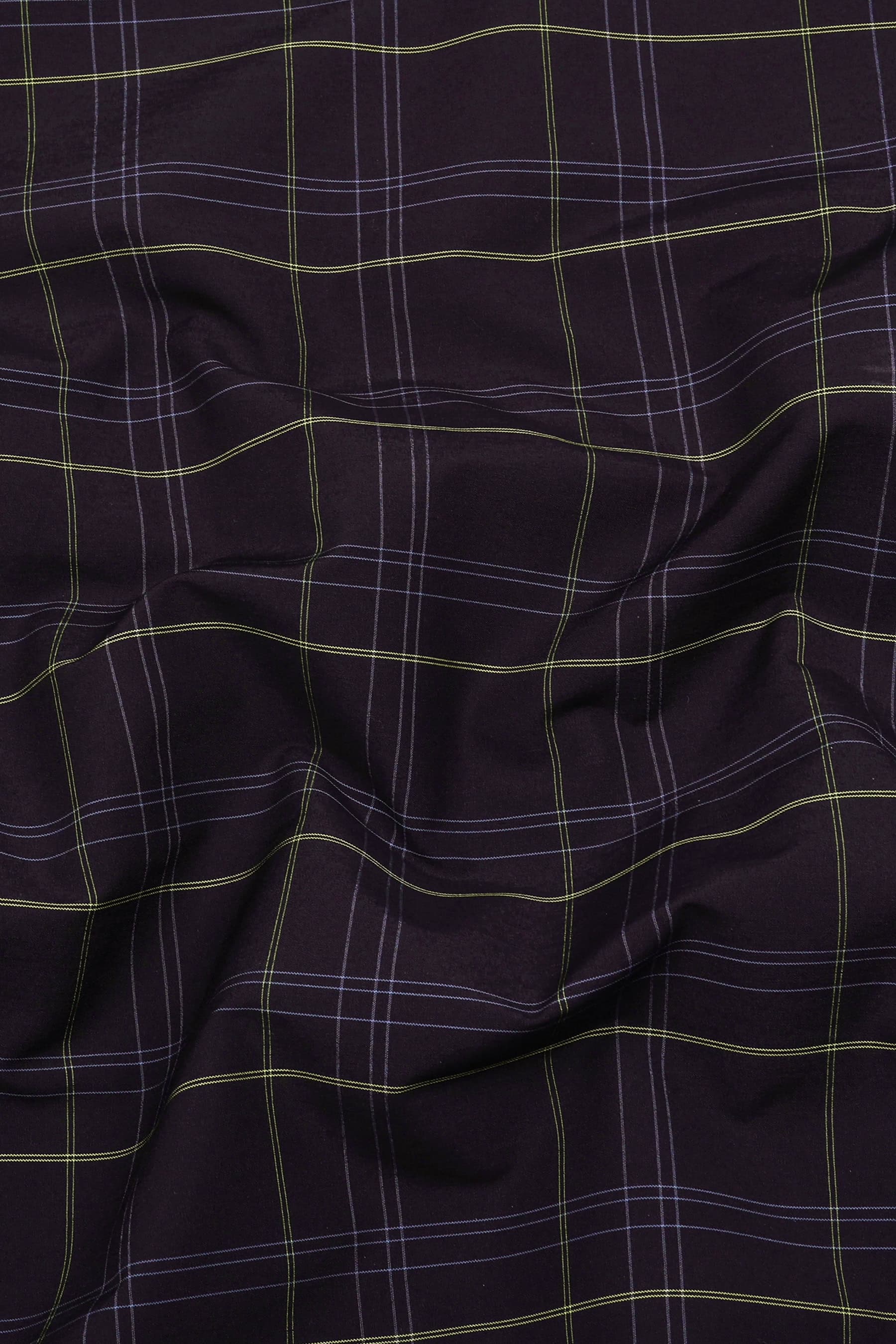 Blue with white pin check cotton shirt