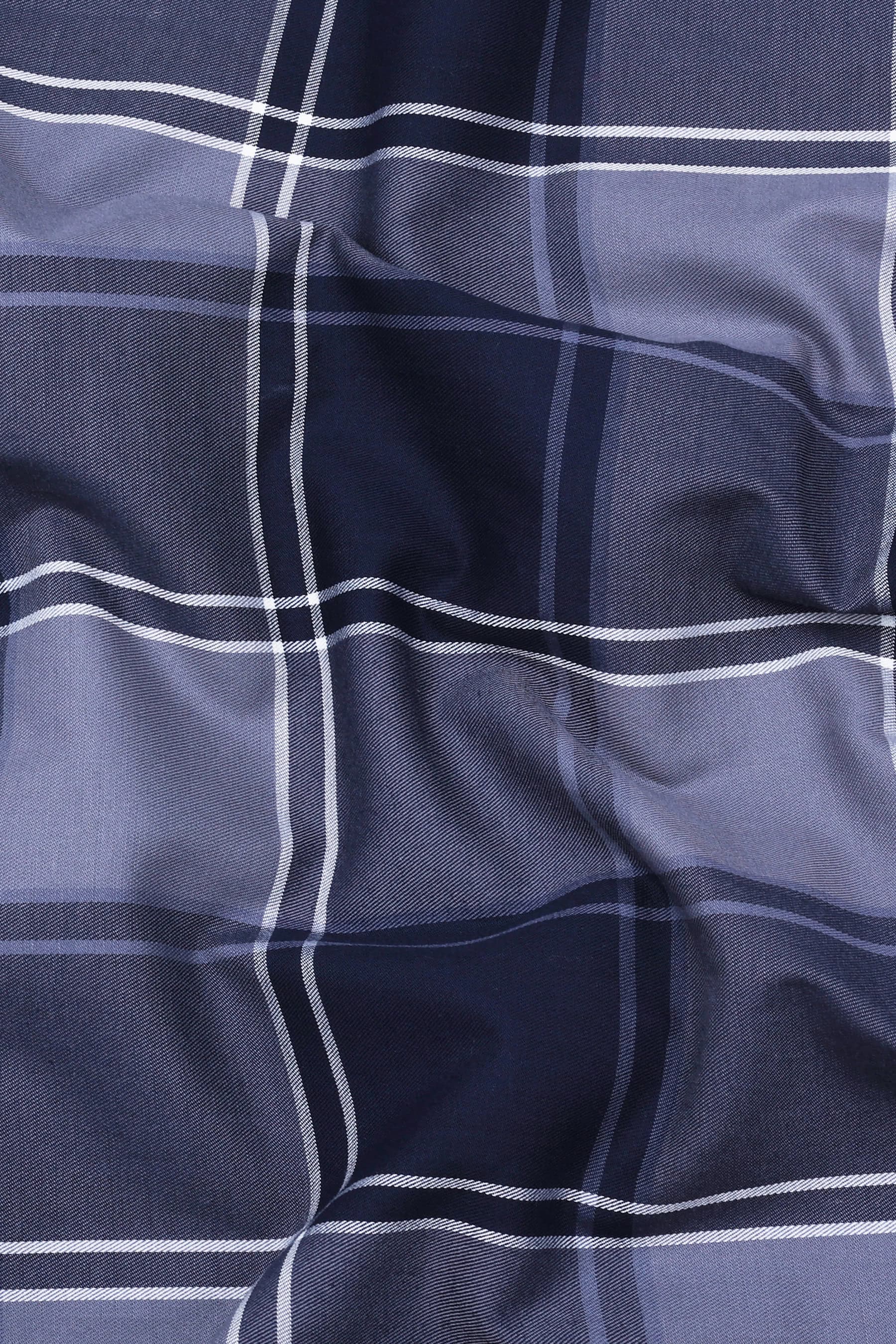 Galaxy Blue with Grey Twill Check Shirt