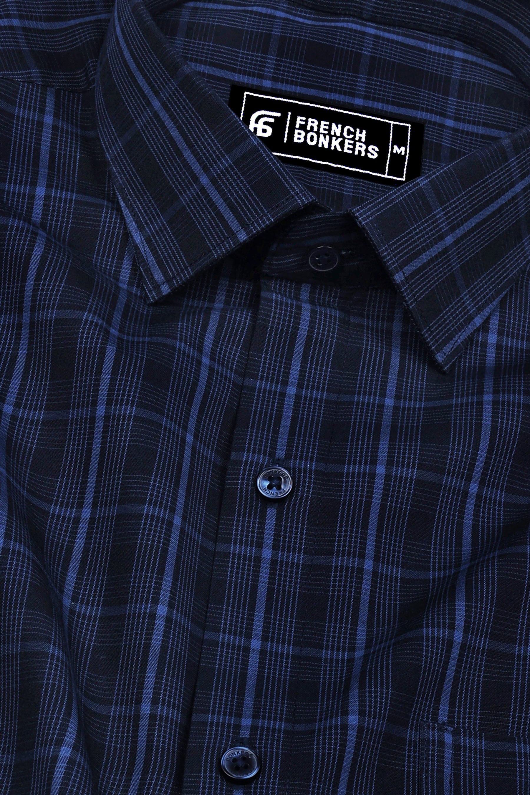Navyblue With Blue Check Cotton Shirt