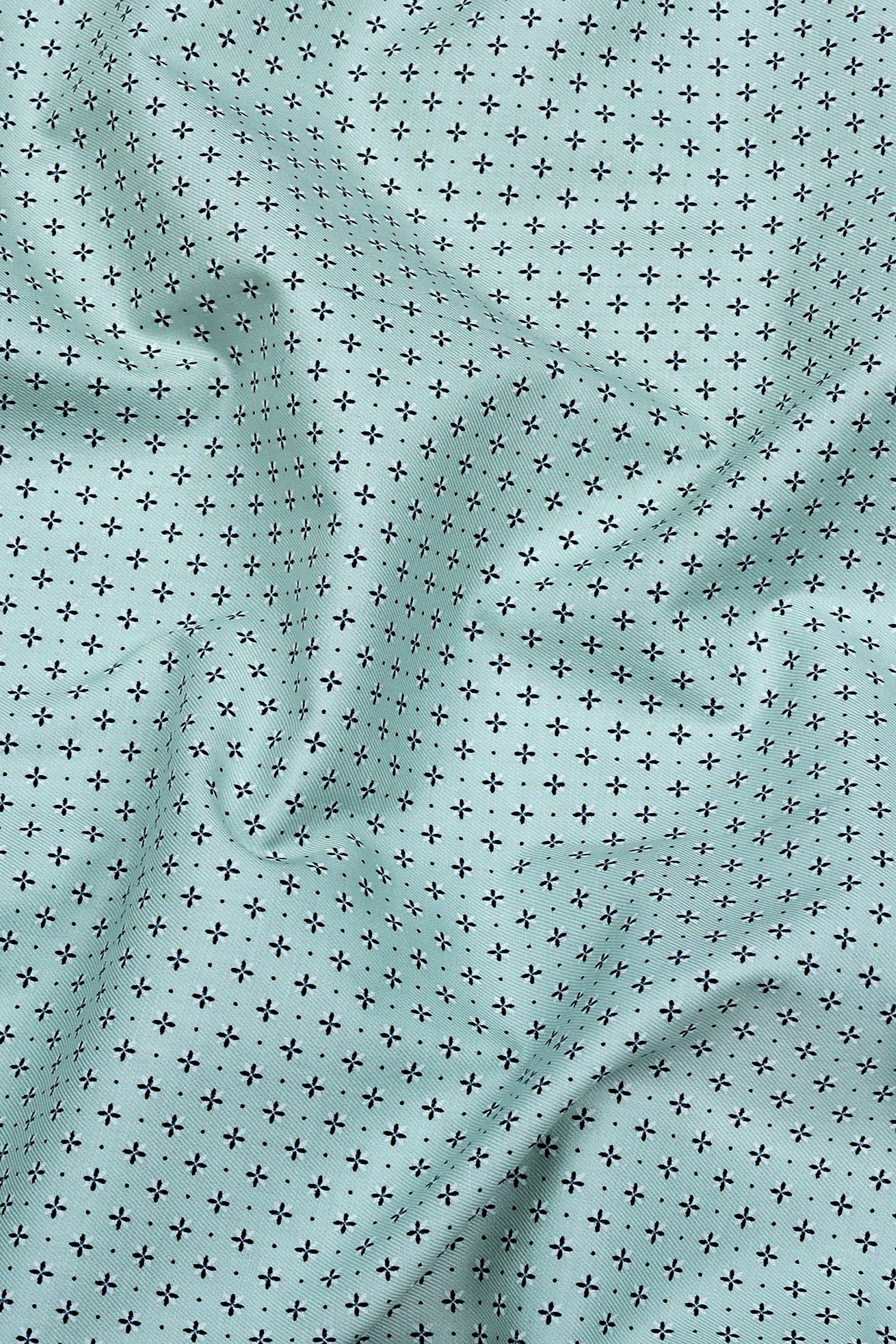 Light Green With Black And White Print Shirt