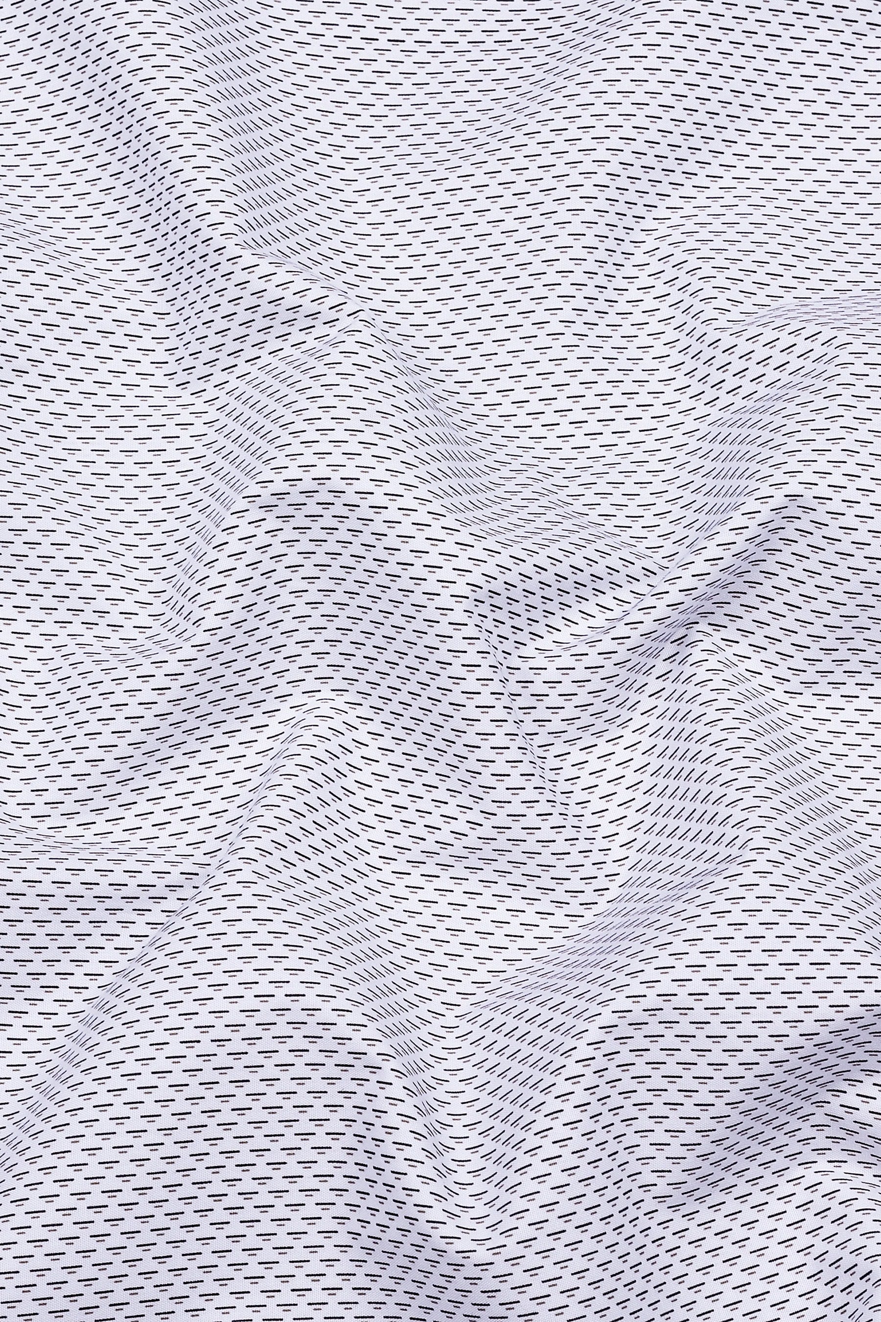 White With Black Printed Cotton Shirt