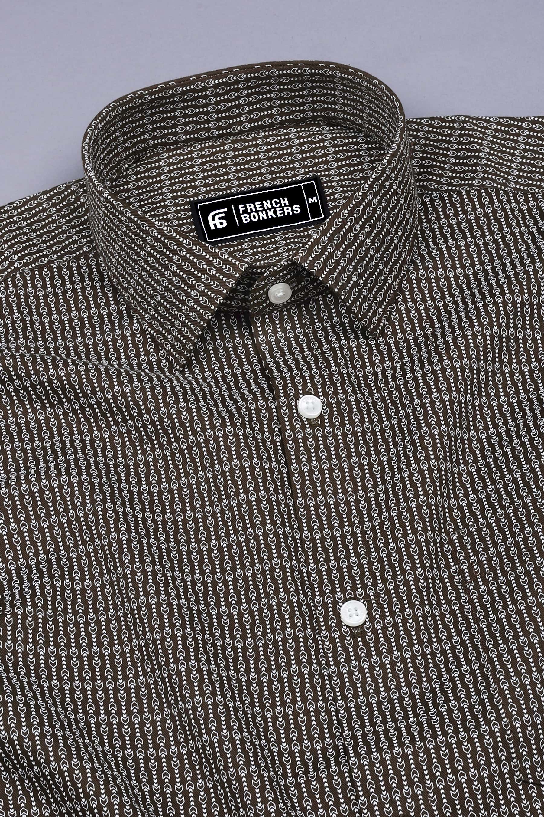 Mahendi Green With White Print Shirt