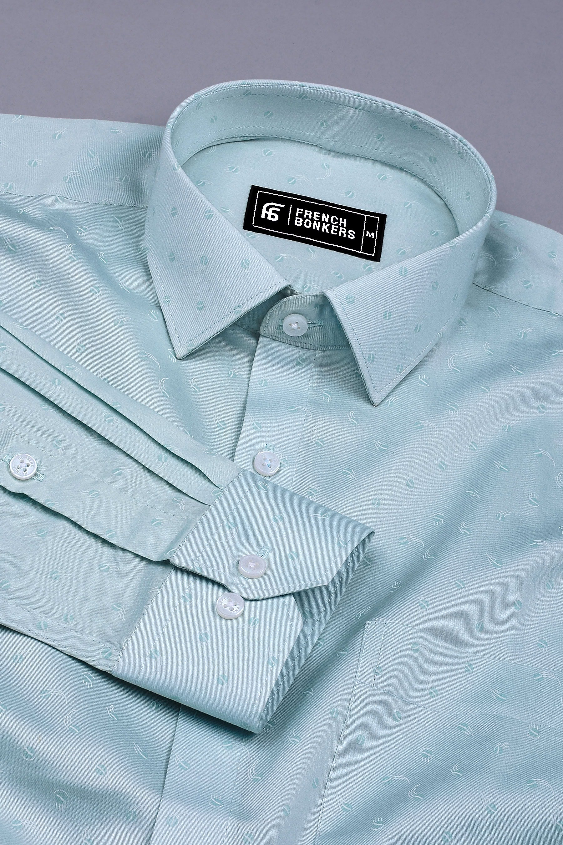 Pastal Green Tennis Balls Printed Cotton Shirt