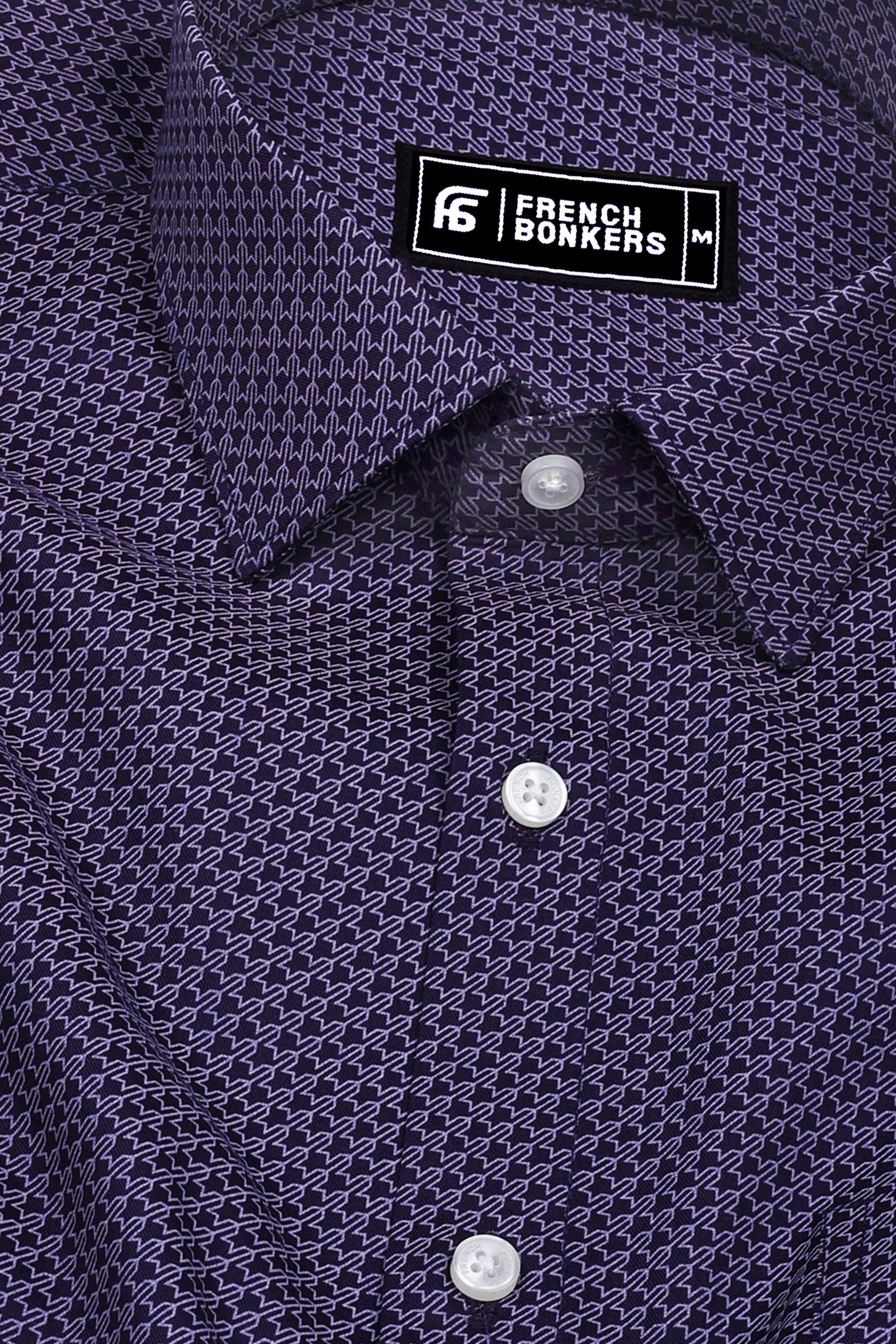 Leon Blue Printed Cotton Shirt