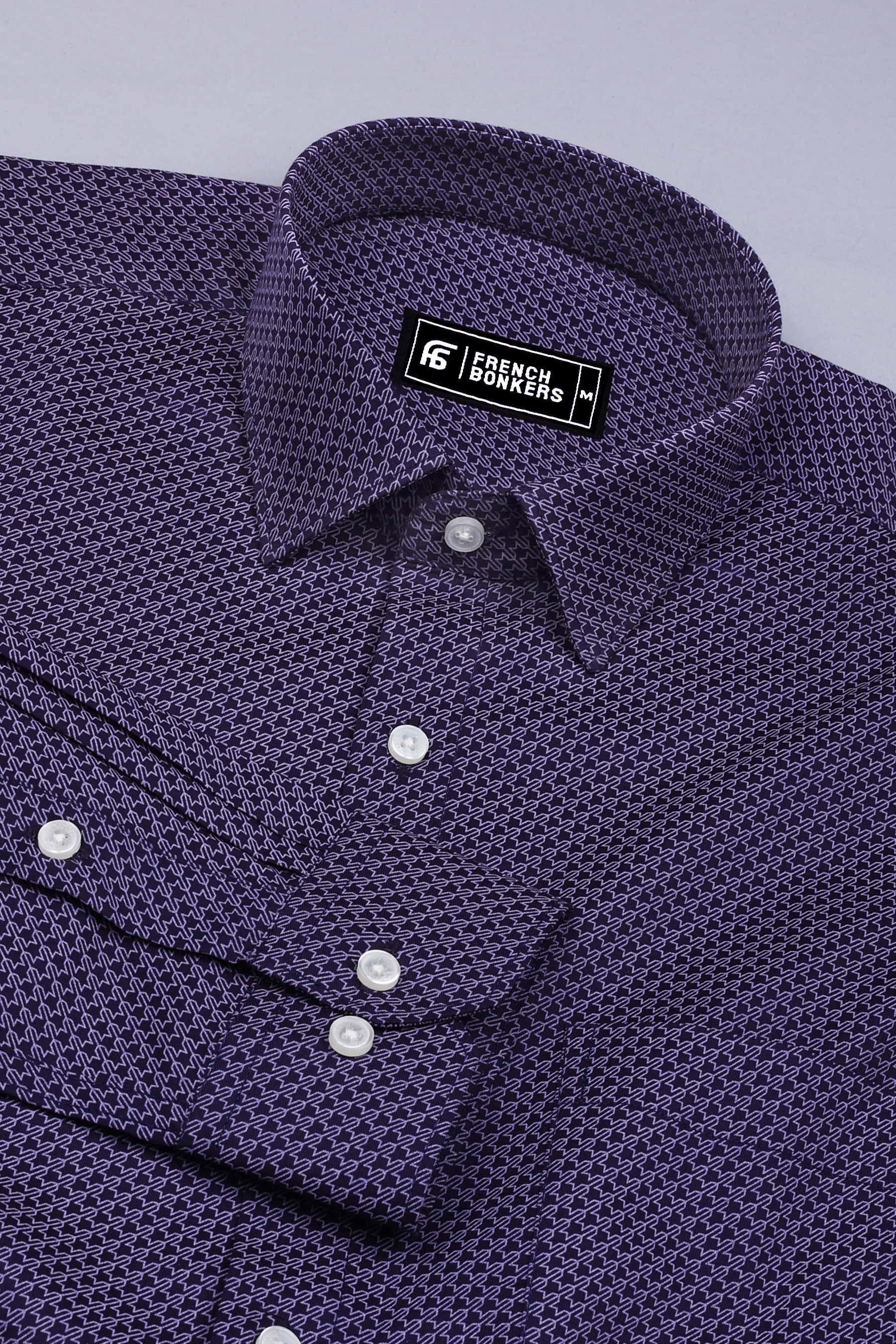 Leon Blue Printed Cotton Shirt