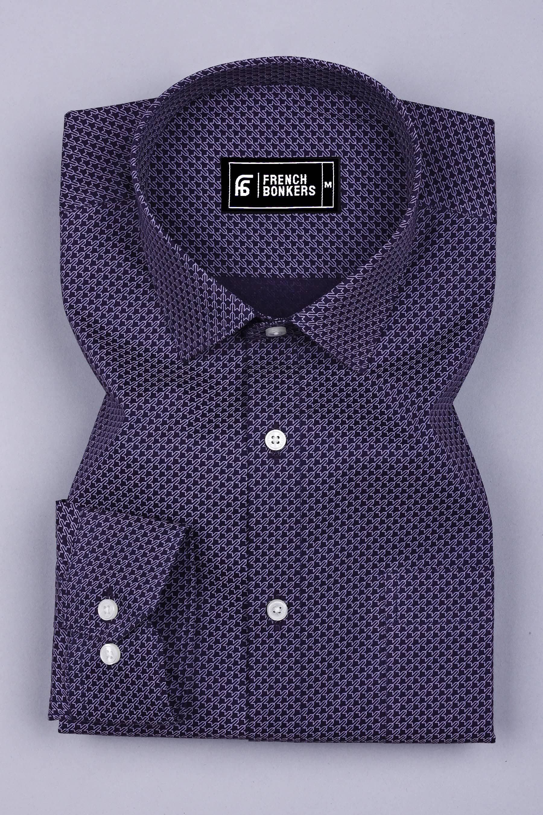 Leon Blue Printed Cotton Shirt