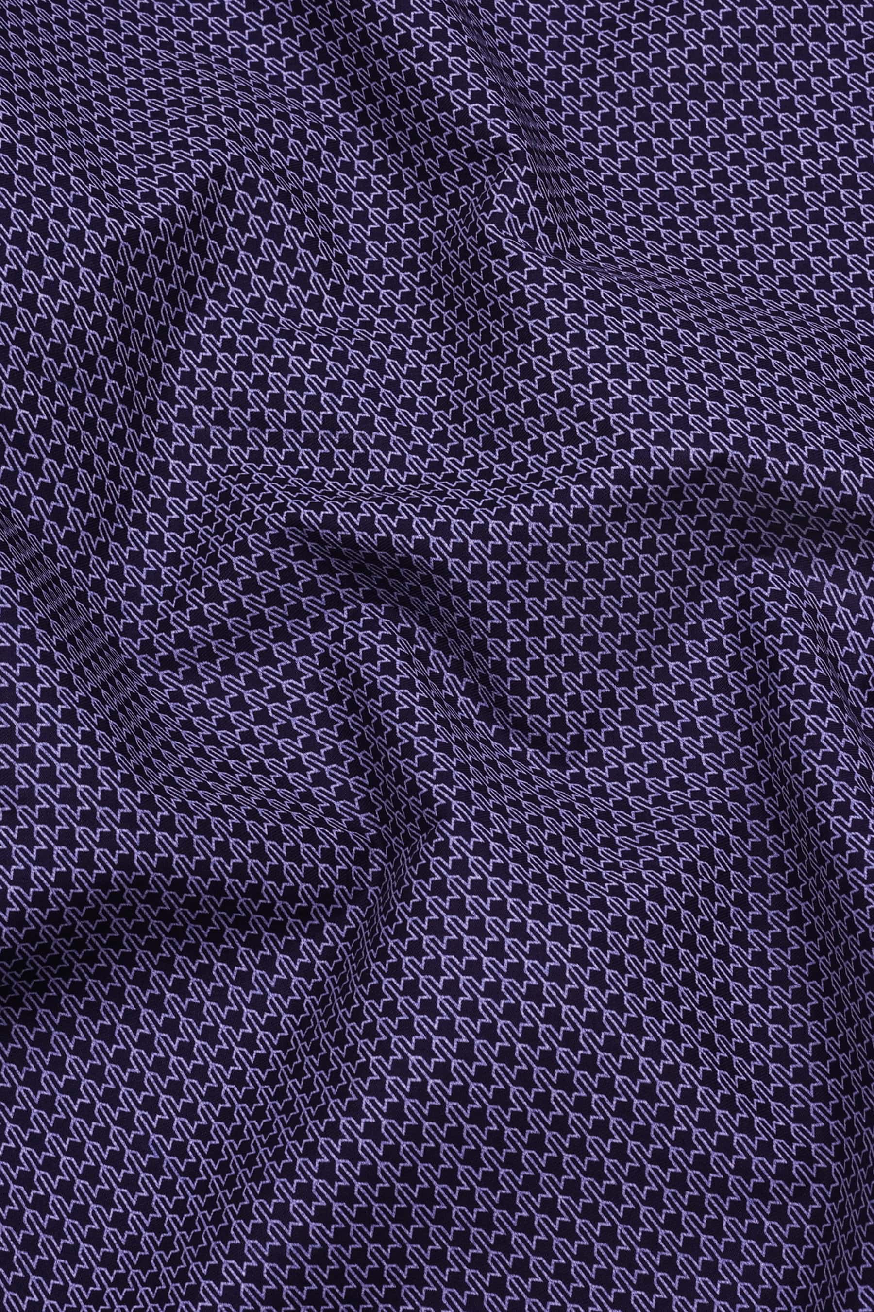 Leon Blue Printed Cotton Shirt