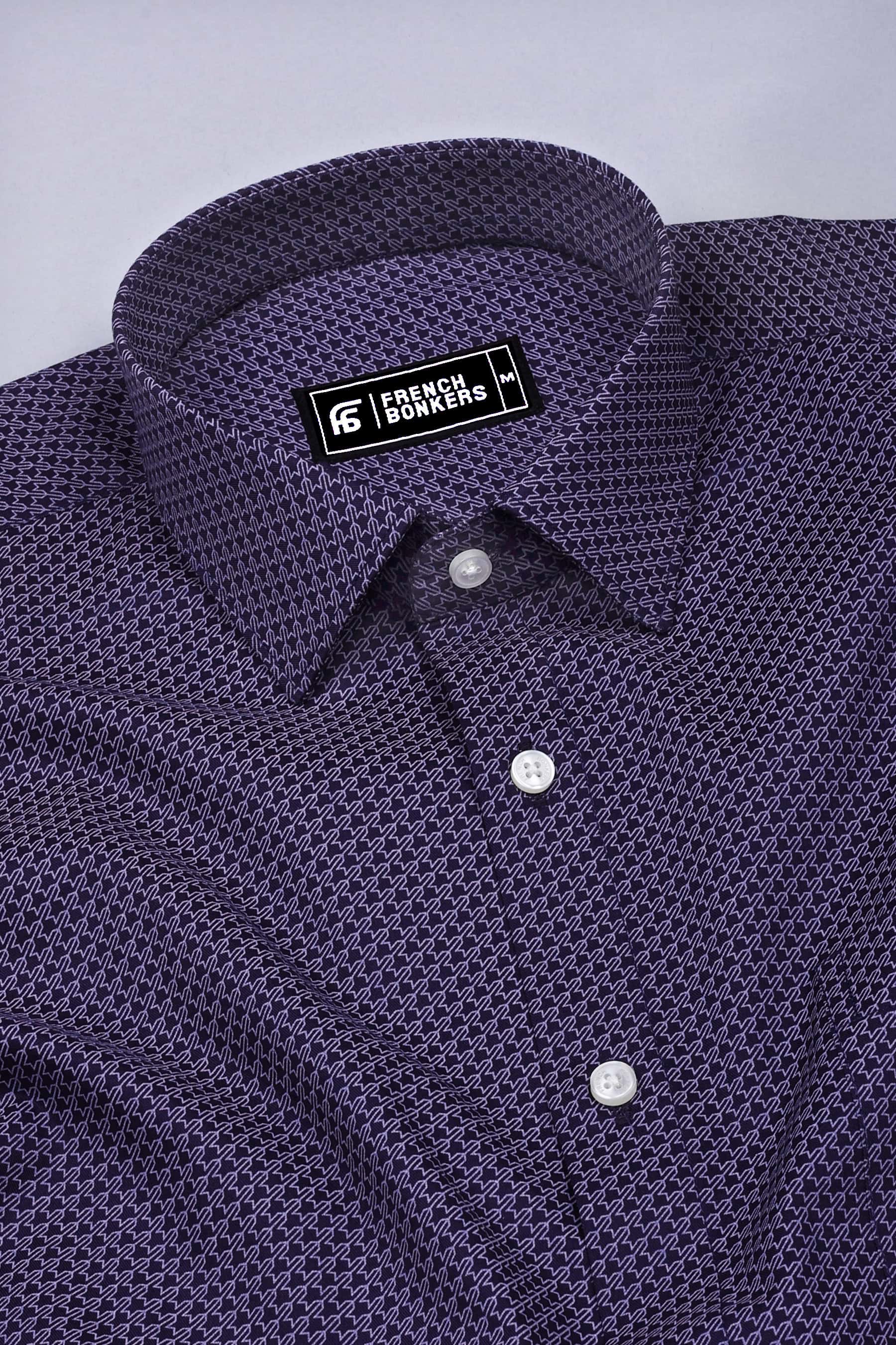 Leon Blue Printed Cotton Shirt