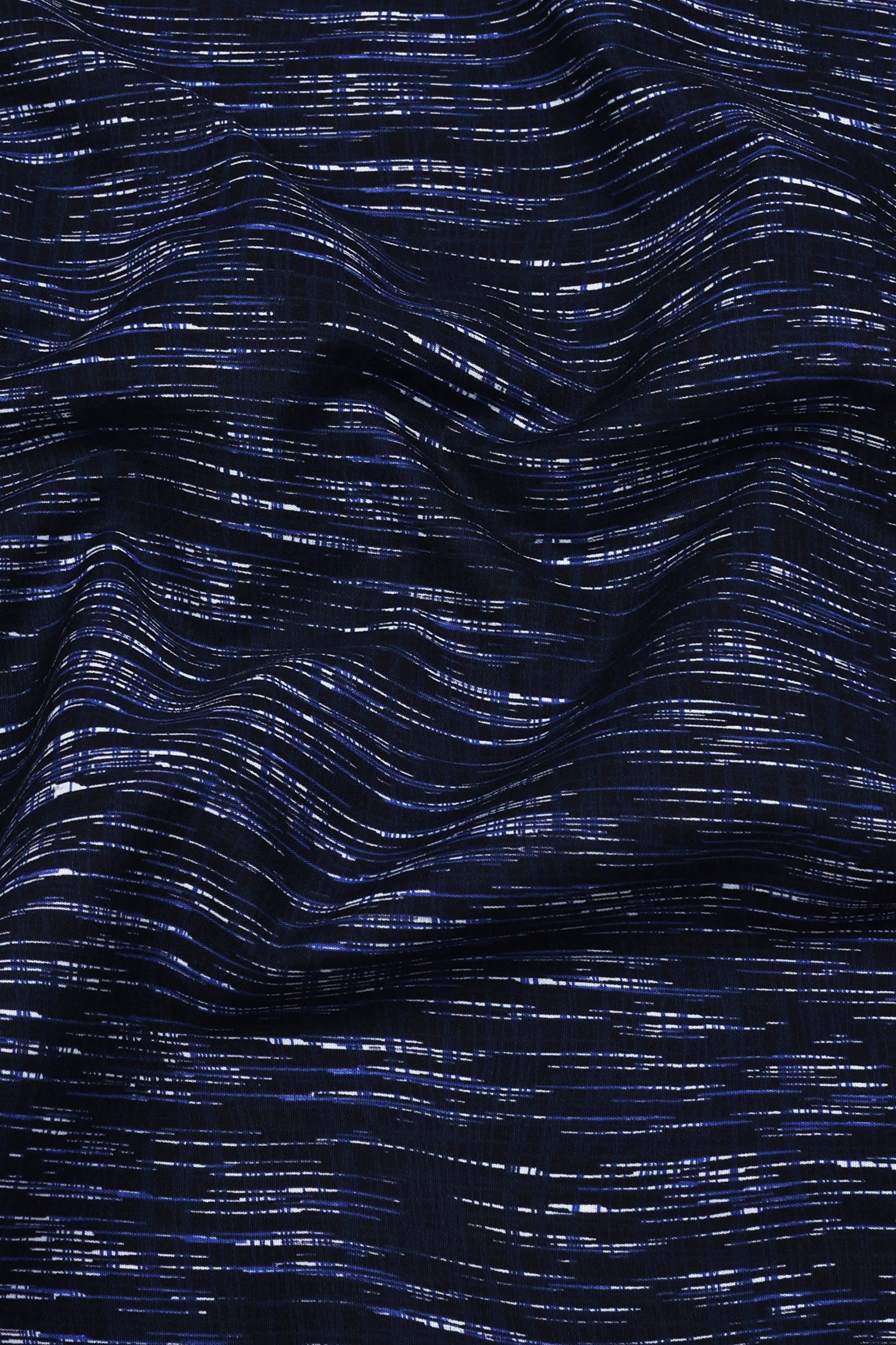 Navyblue With Blue And White Printed Cotton Shirt