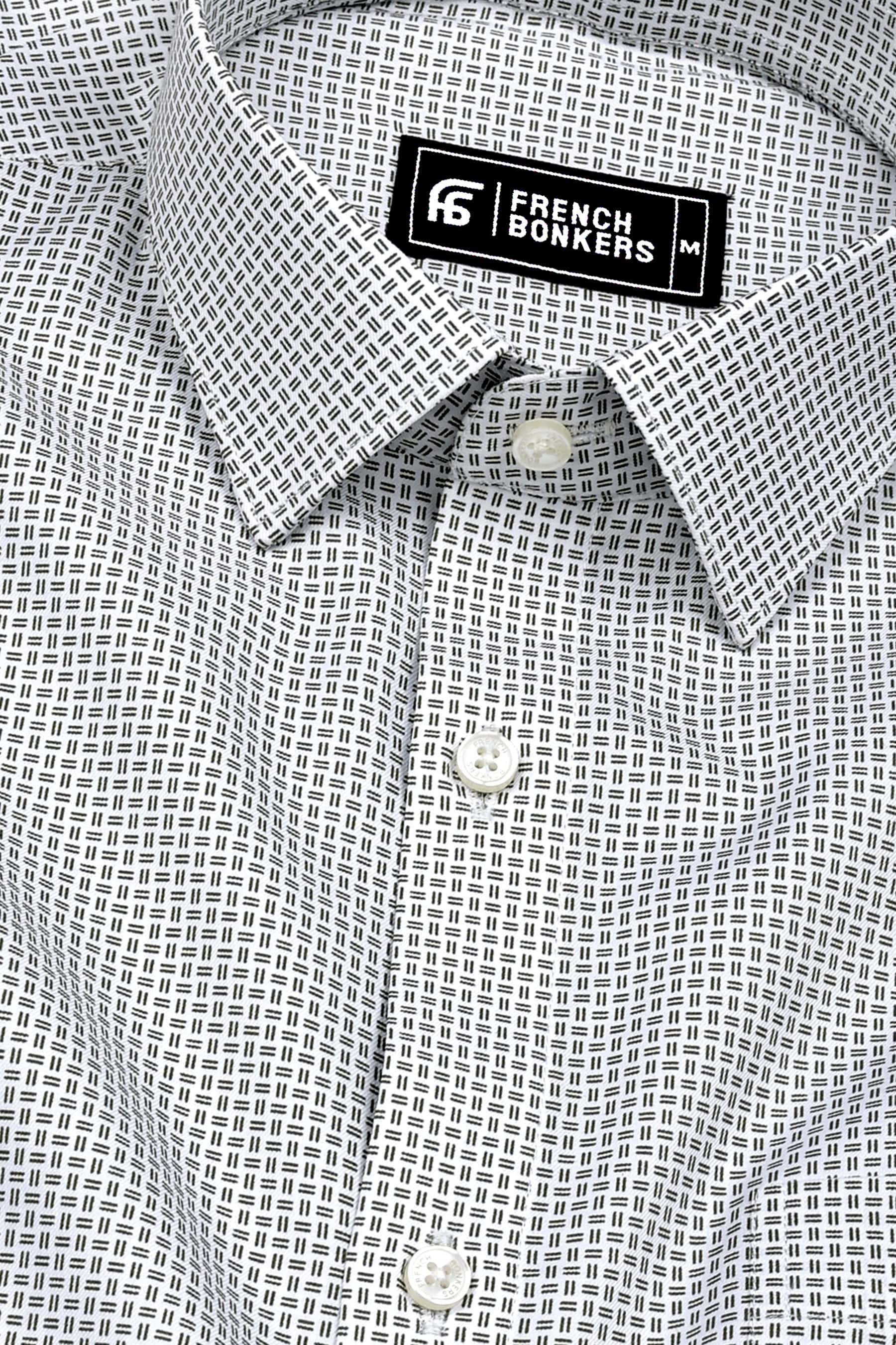 Green With White Printed Premium Cotton Shirt