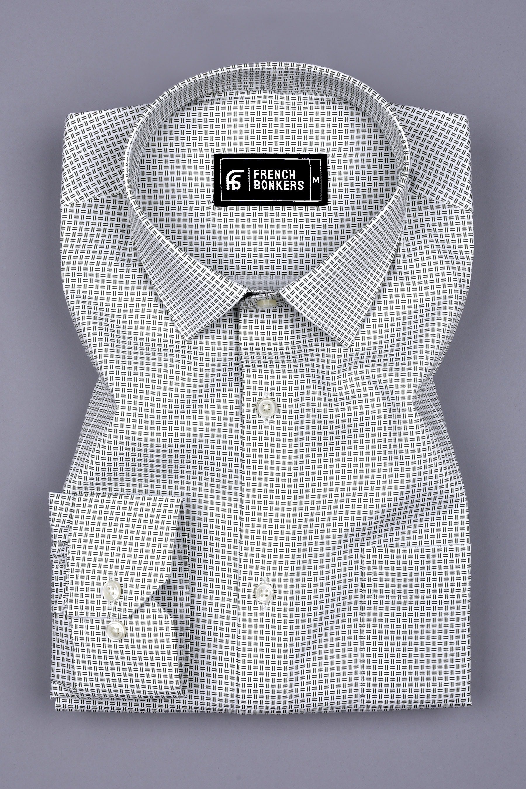 Green With White Printed Premium Cotton Shirt