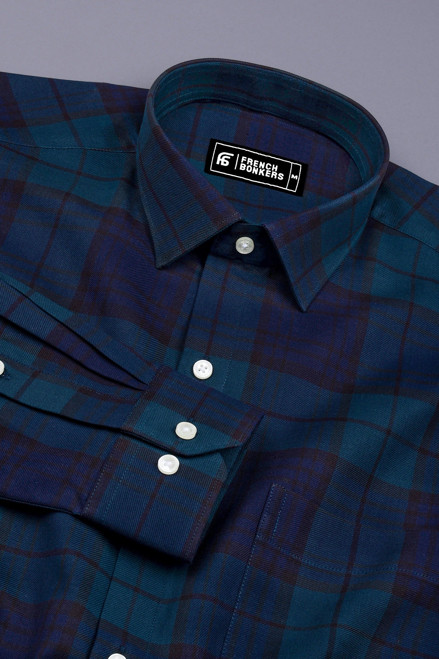 Poison Green with Black Twill check Shirt