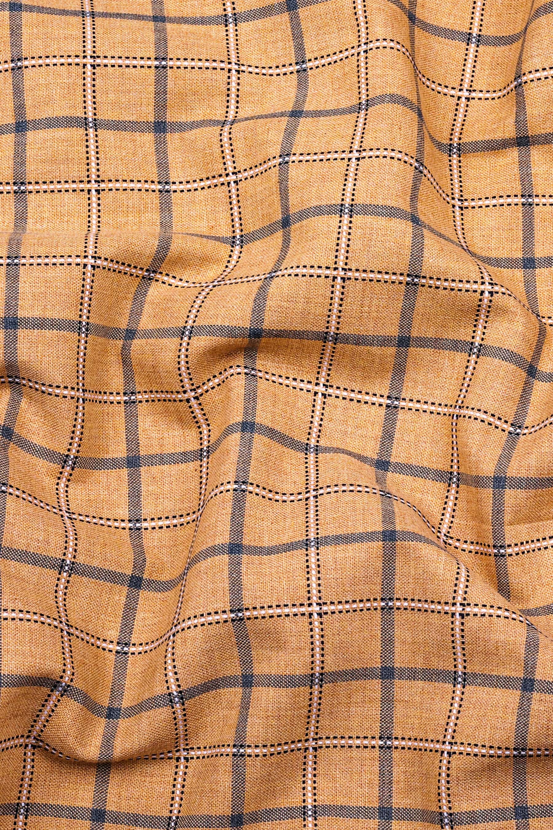 Biscuit Cream With Black Check Shirt