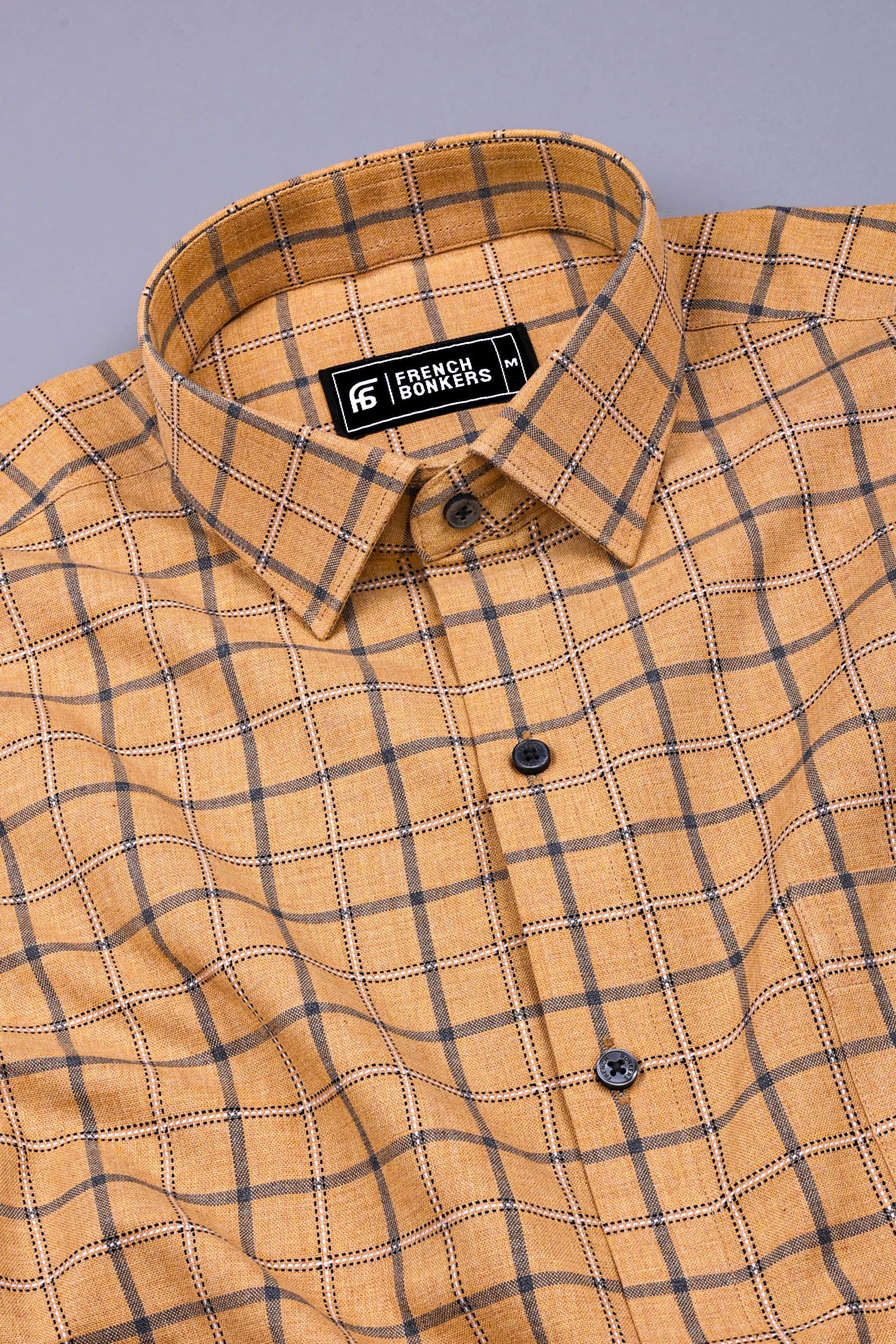 Biscuit Cream With Black Check Shirt