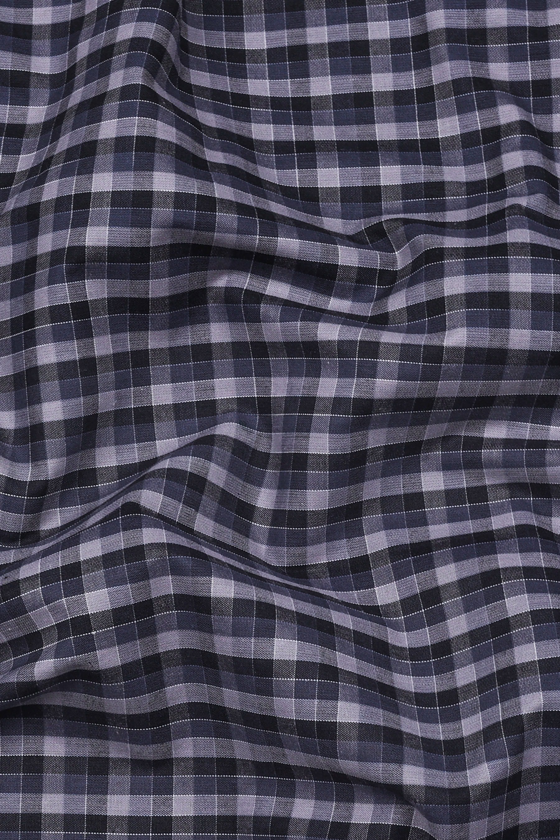 Black With Strom Grey Multi Check Cotton Shirt