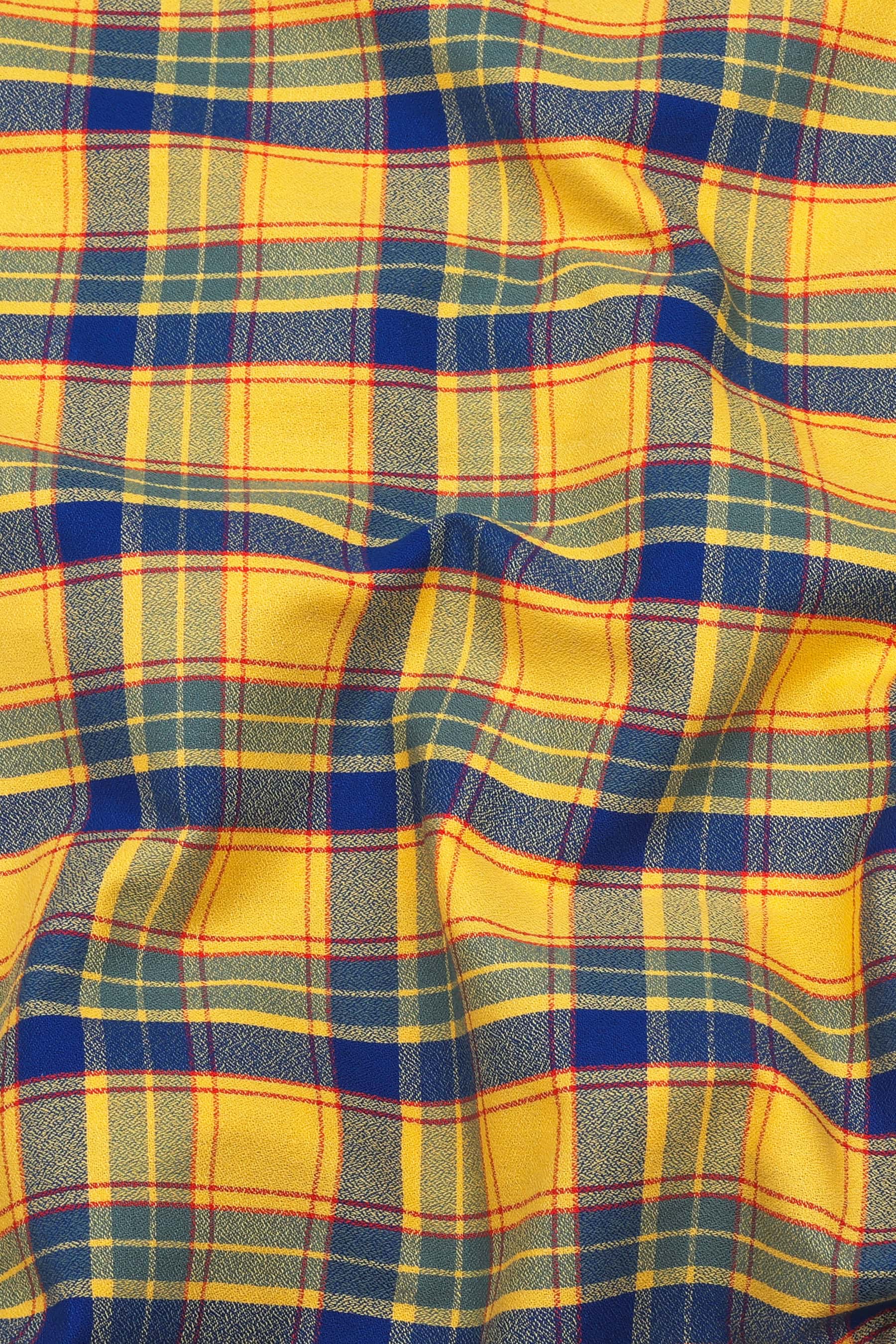 Yellow with blue and Red Buffalo Check Shirt