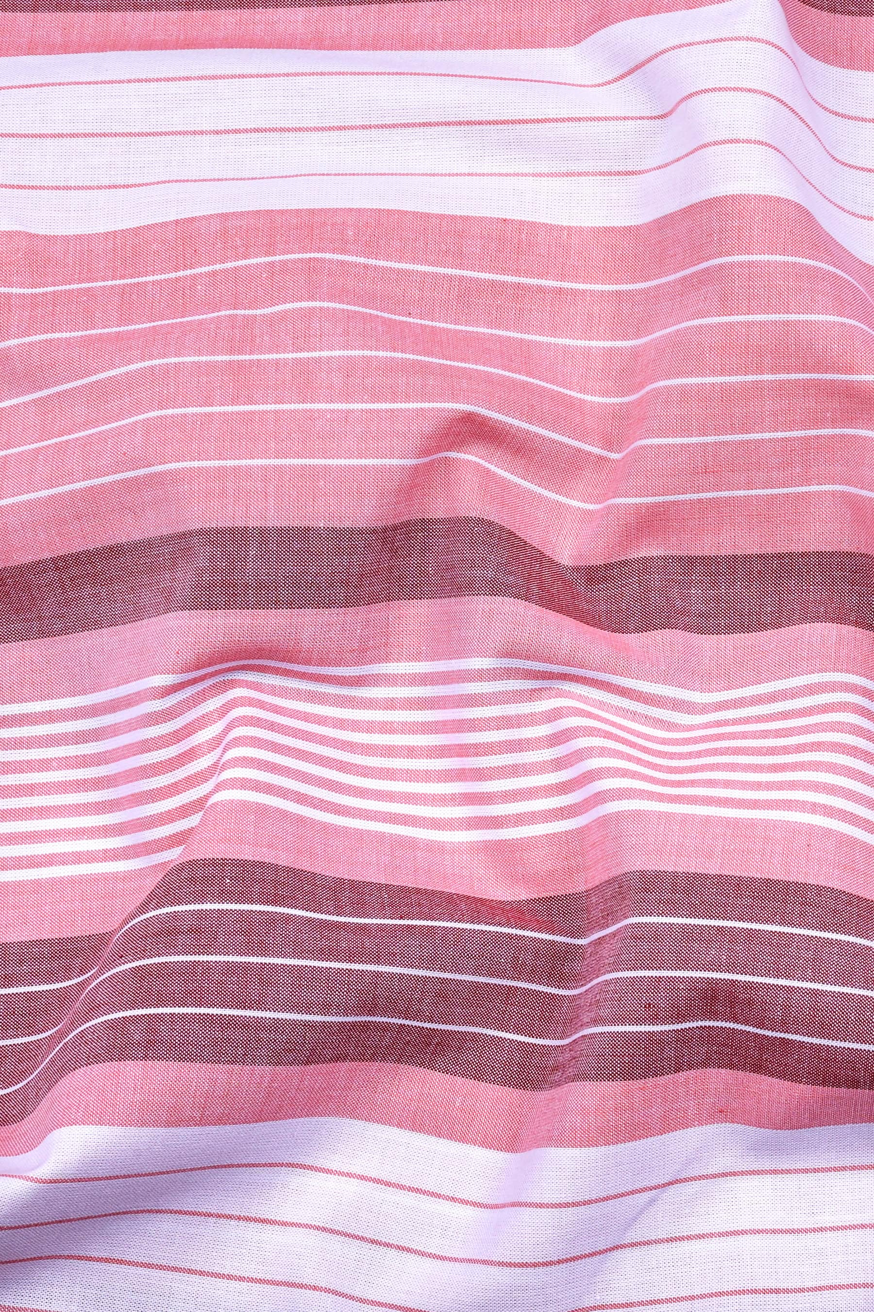 Velvet Rose With White Oxford Stripe Shirt