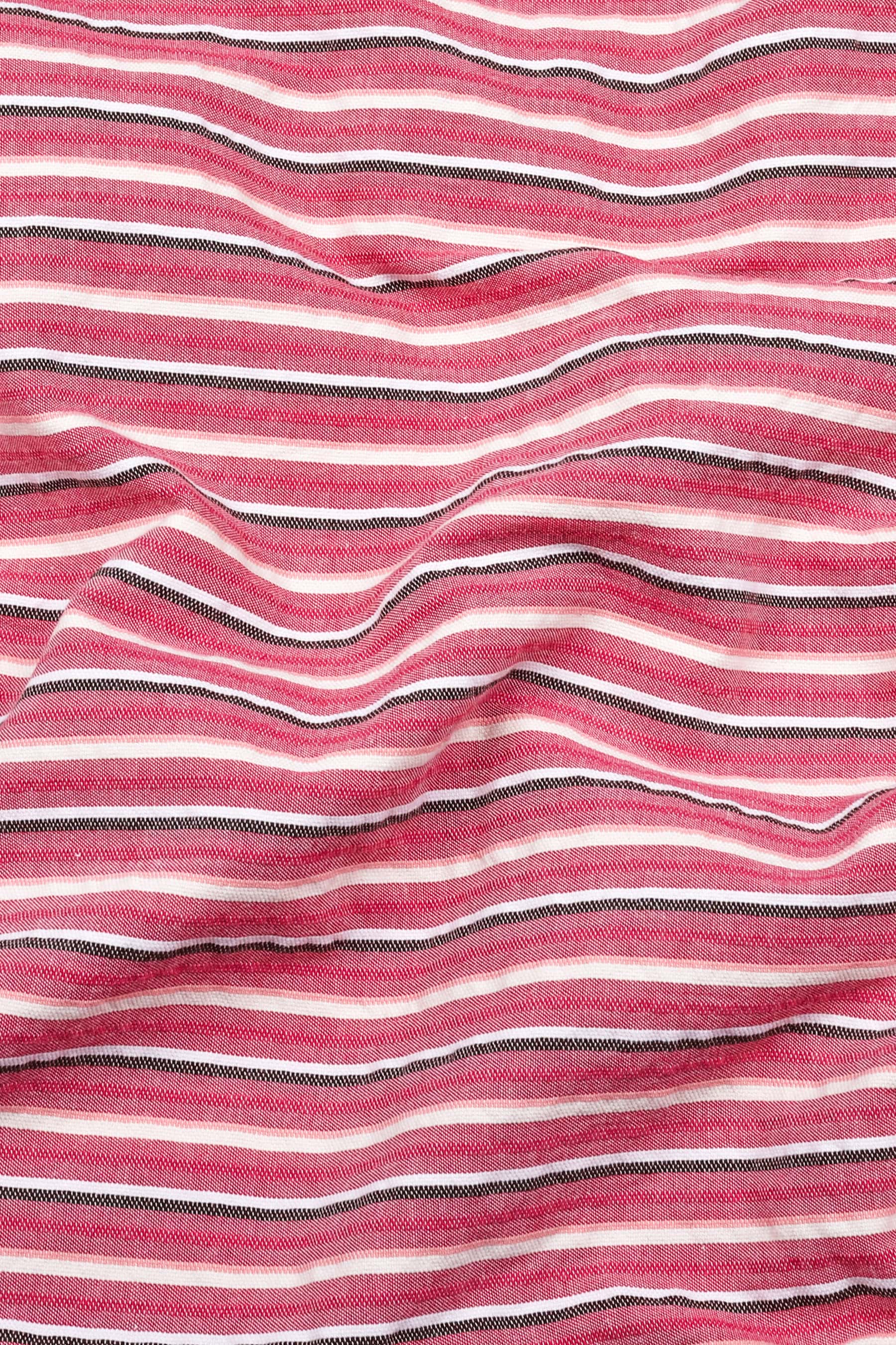 Dusty Rose With Multi Color Stripe Shirt