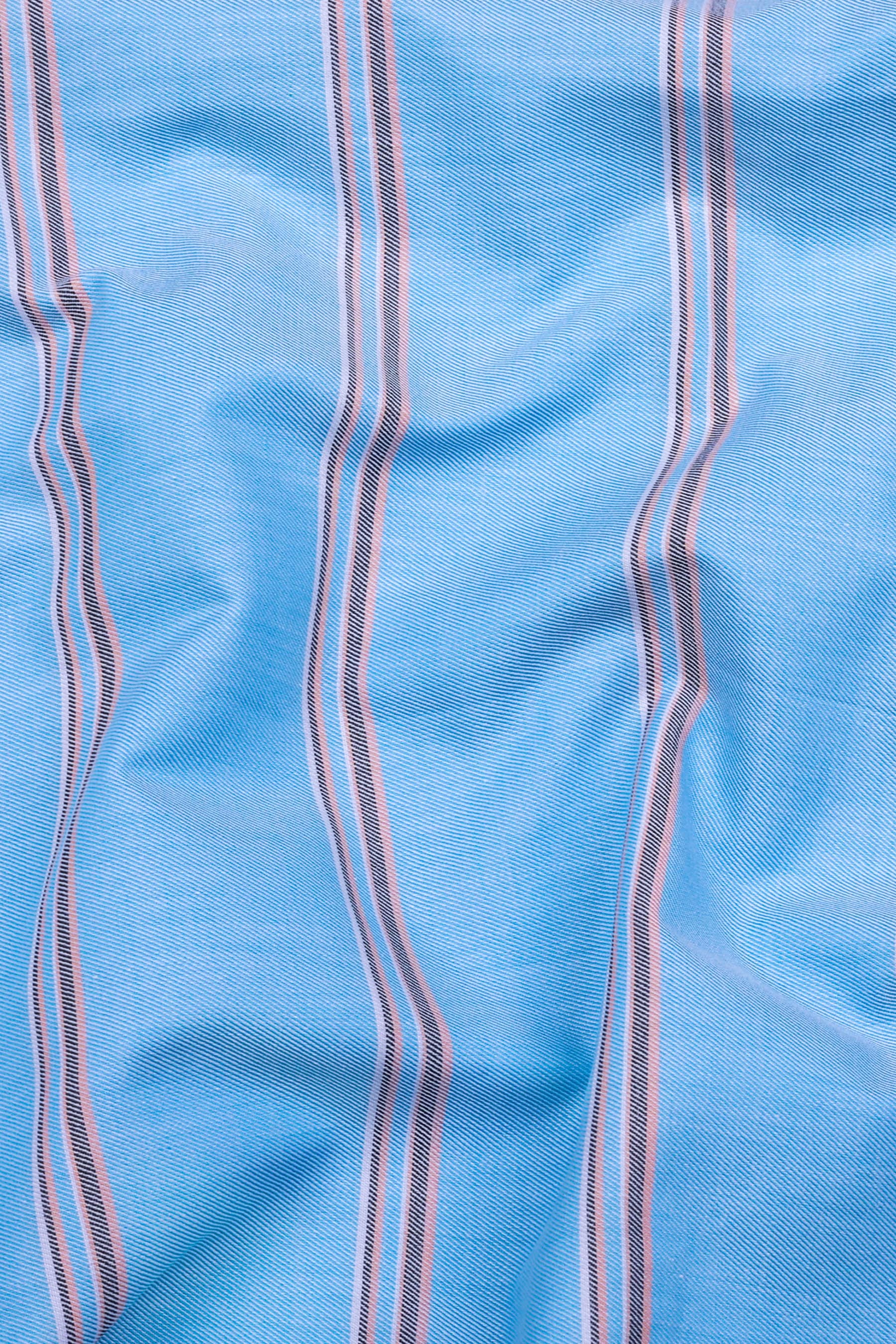 Pacific Blue with Black Twill Stripe Shirt