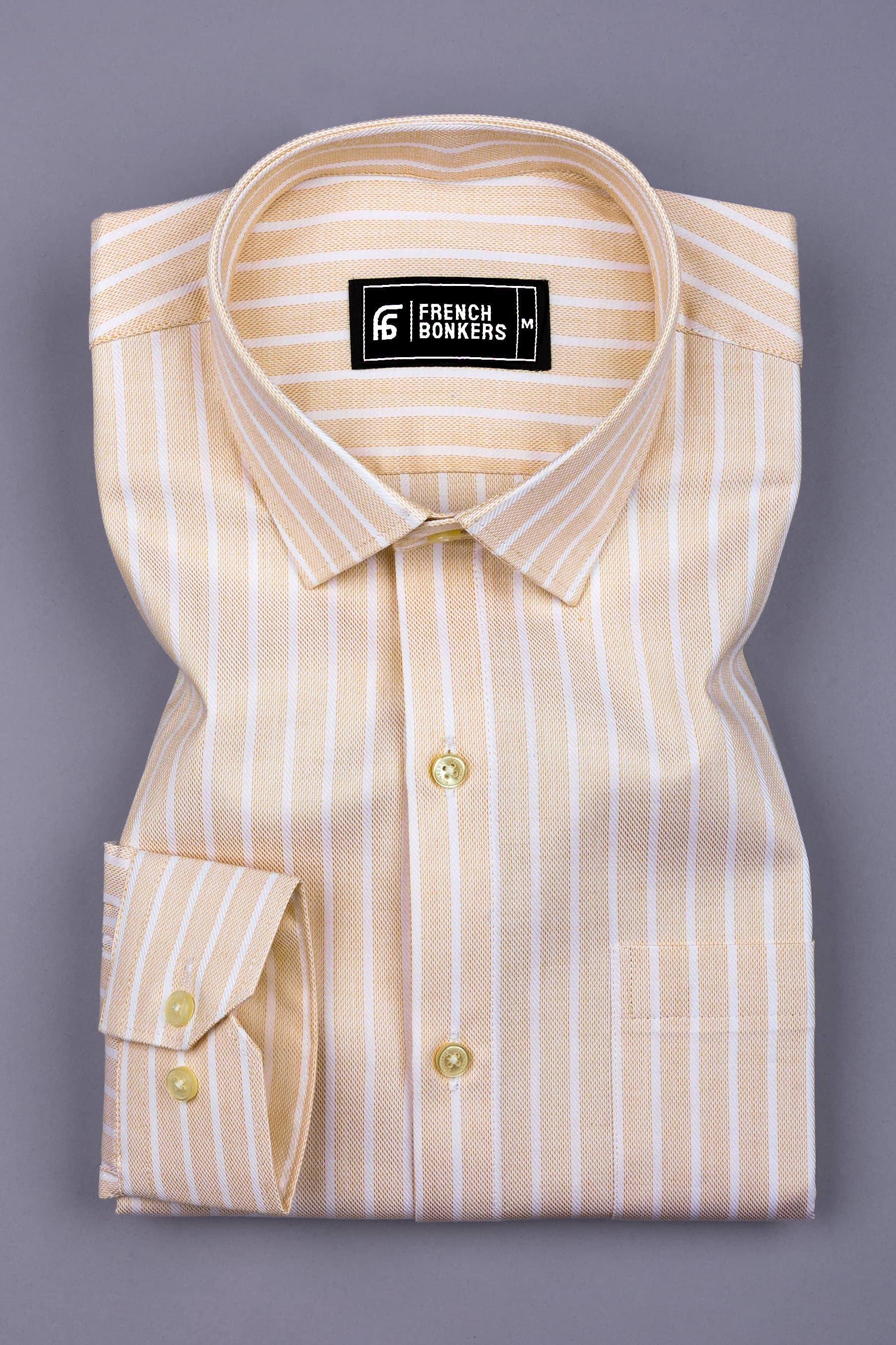Yellow With White Twill Stripe Premium Shirt
