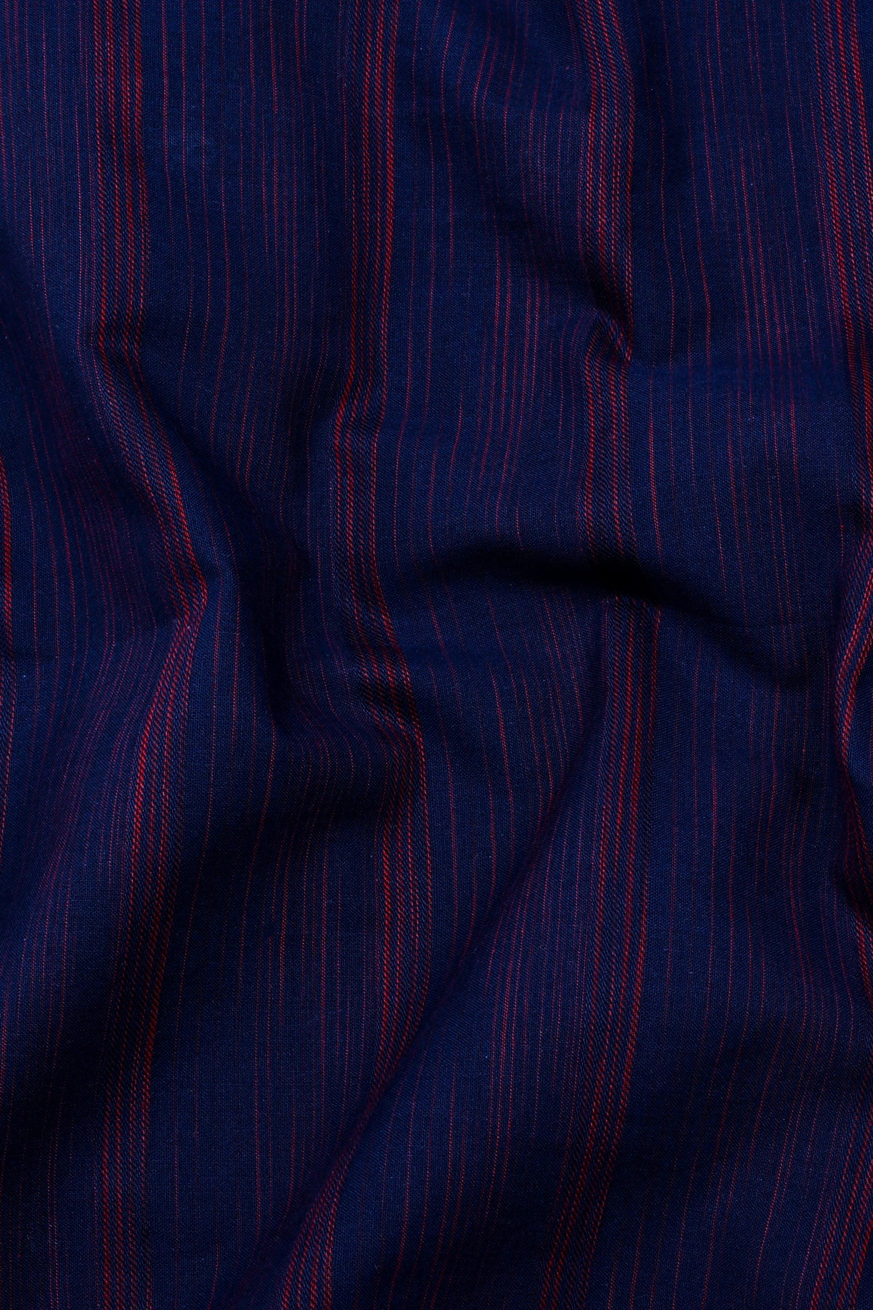 Red With Navyblue Shaded Stripe Shirt