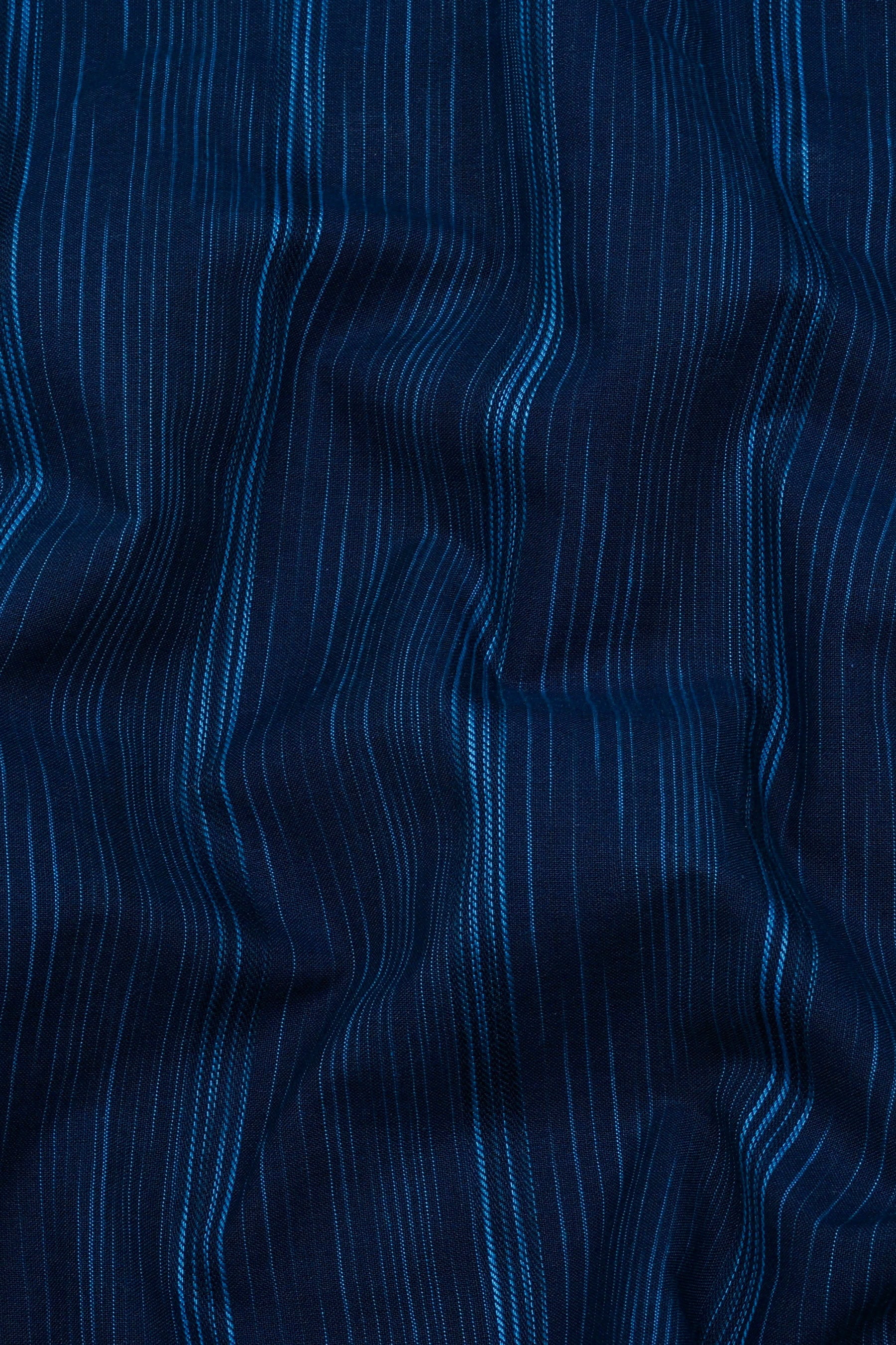 Aquablue With Navyblue Shaded Stripe Shirt