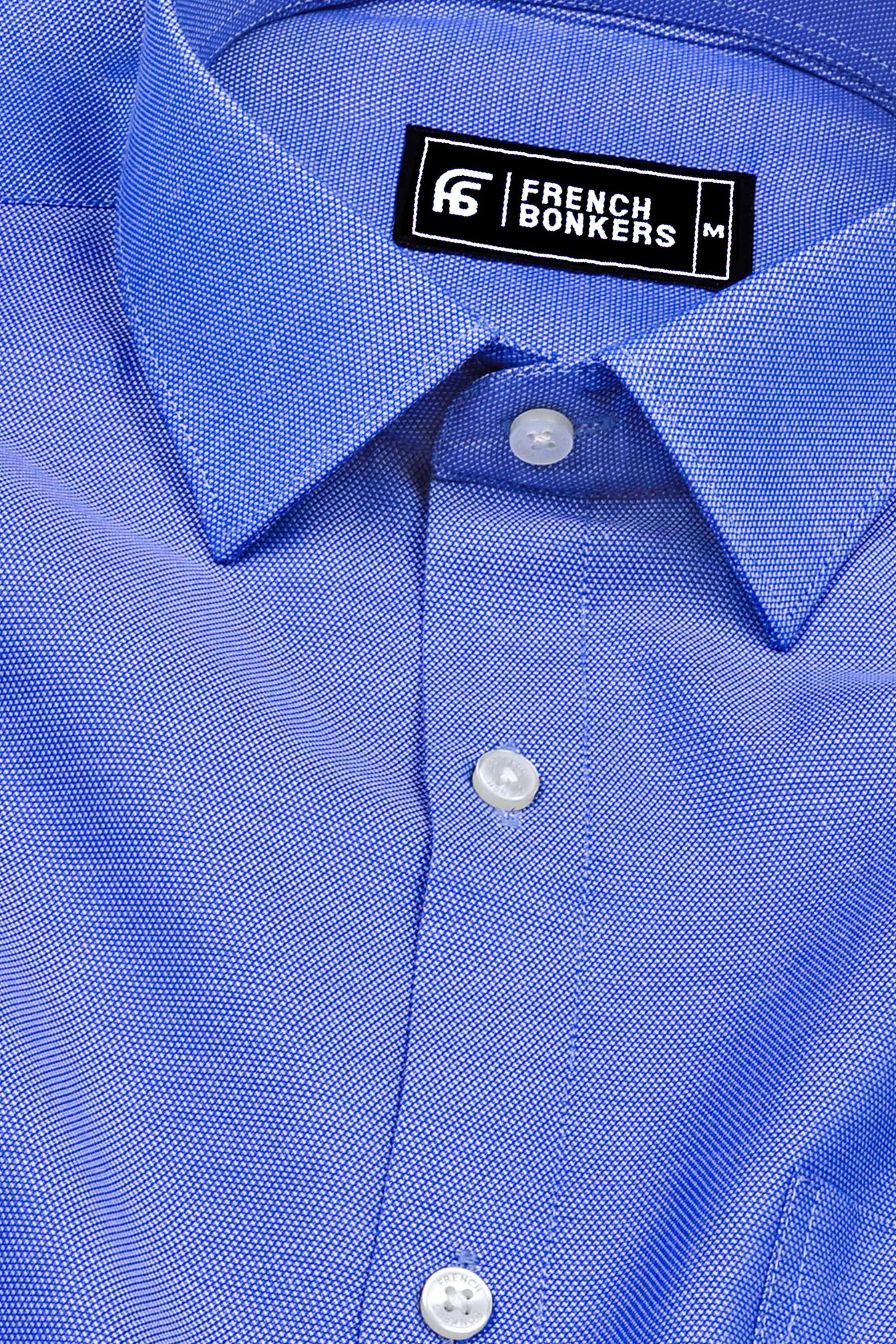 Blue Dobby Texture Cotton Shirt