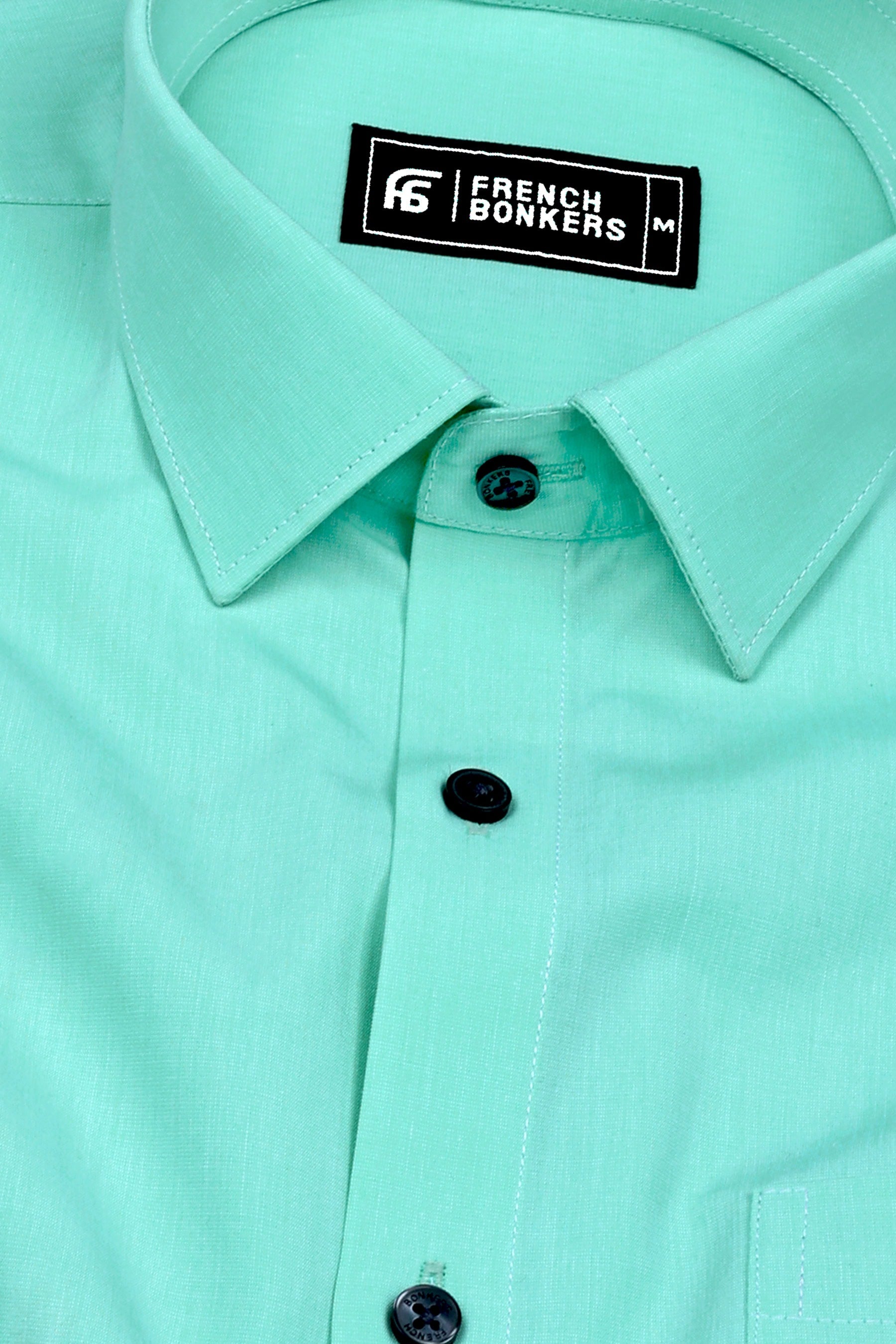 Mint Green Solid Cotton Shirt