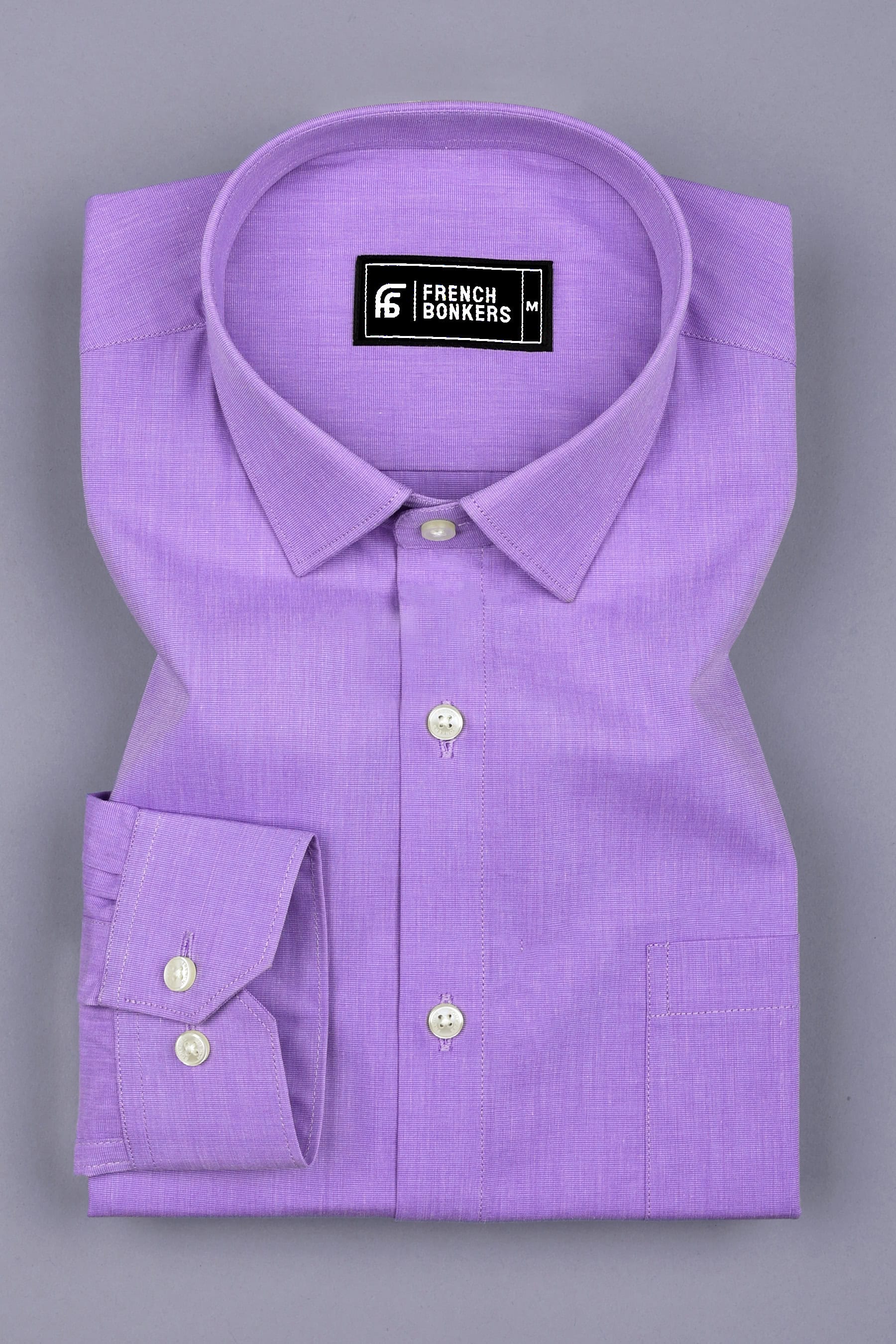 Periwinkle Purple Solid Cotton Shirt