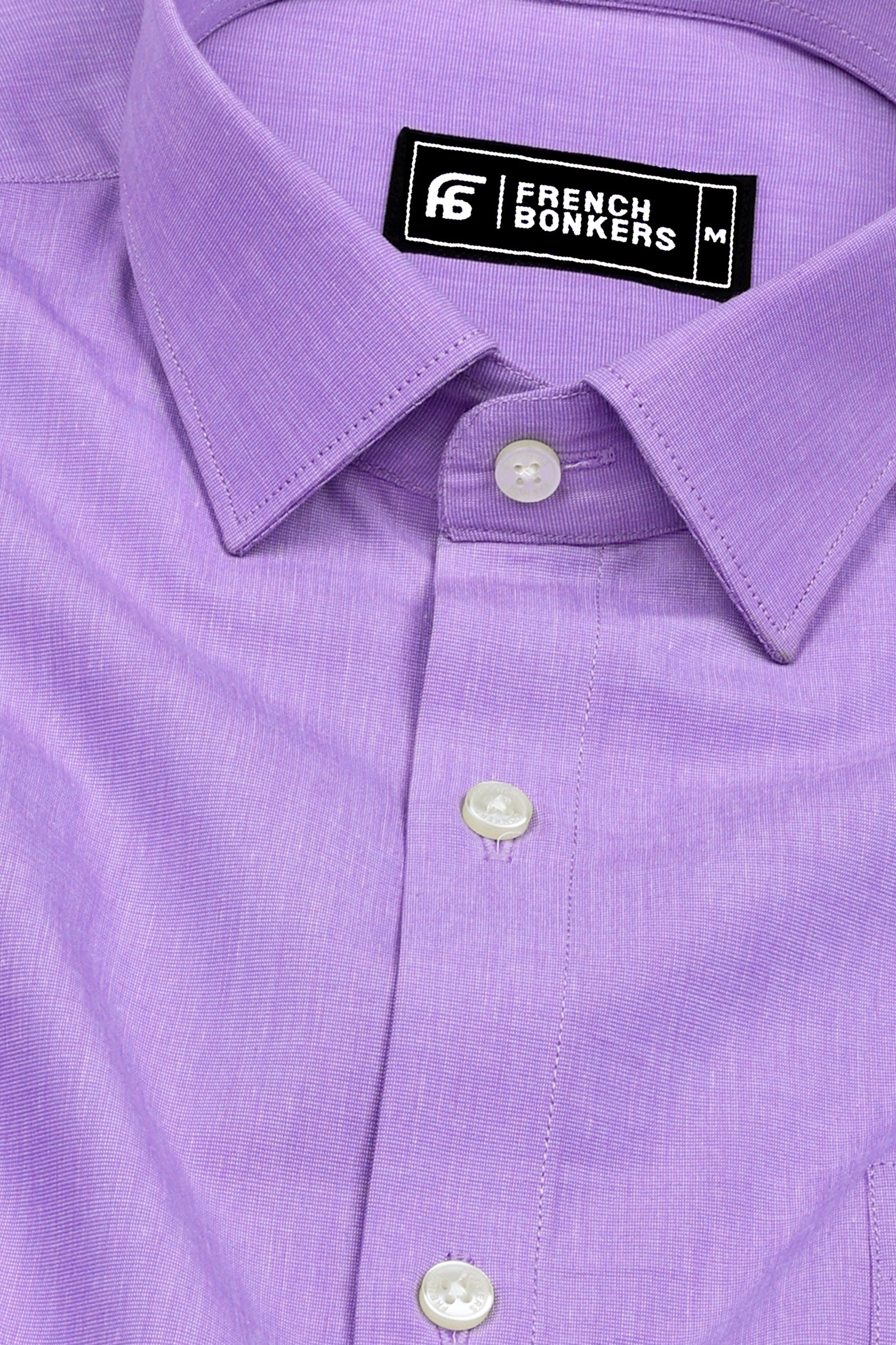 Periwinkle Purple Solid Cotton Shirt