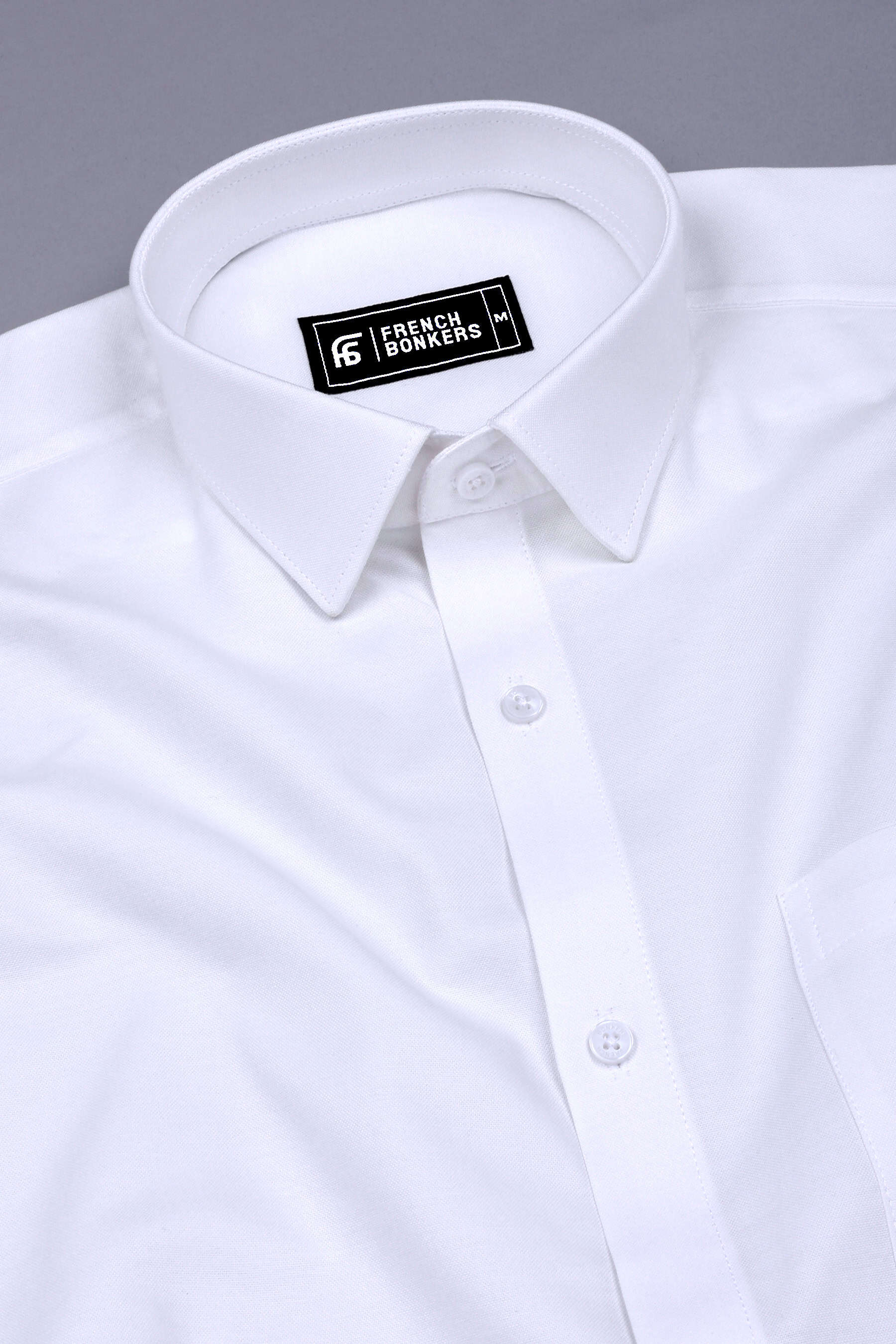 White Solid Oxford Cotton Shirt