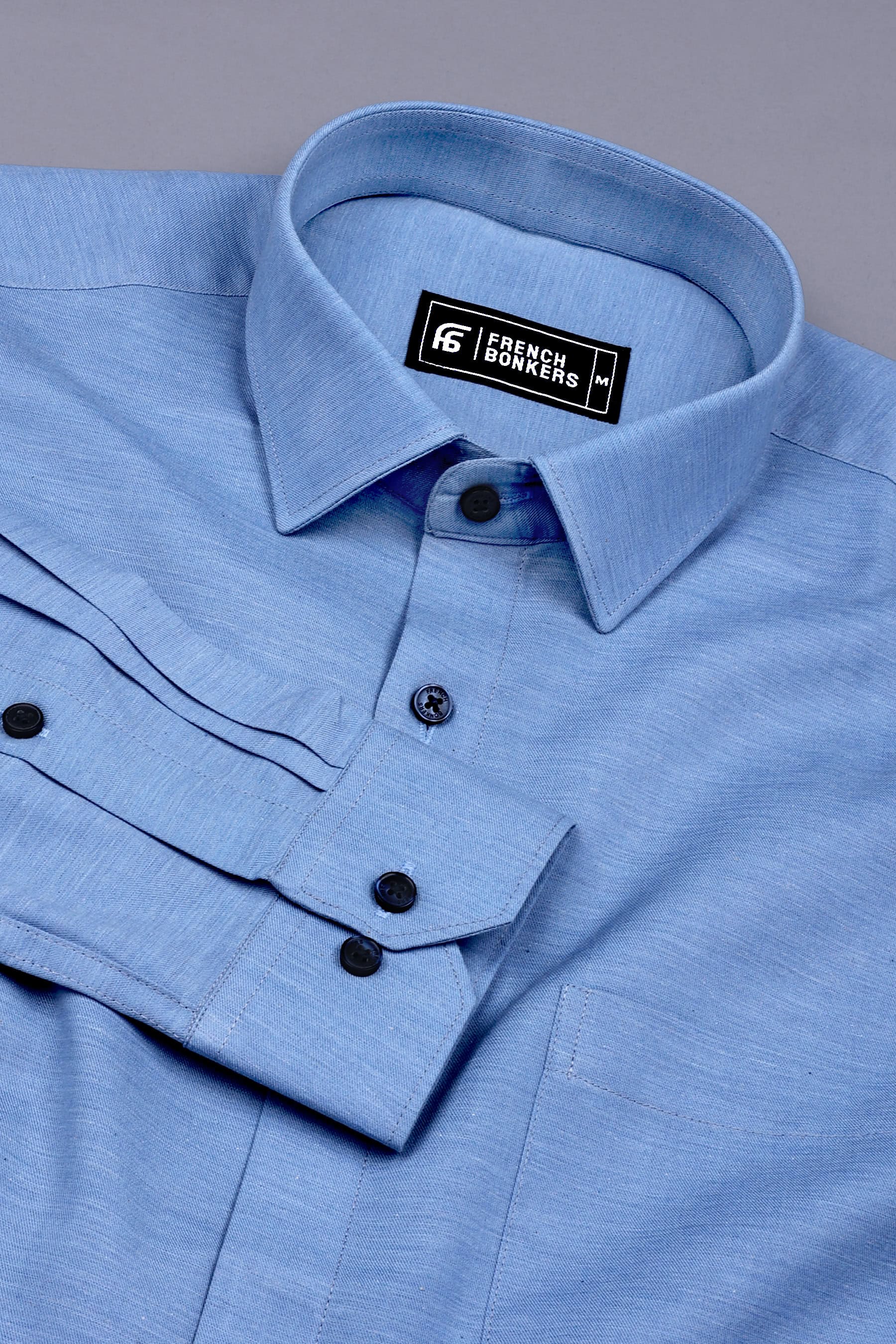 Cloud Blue Solid Cotton Shirt